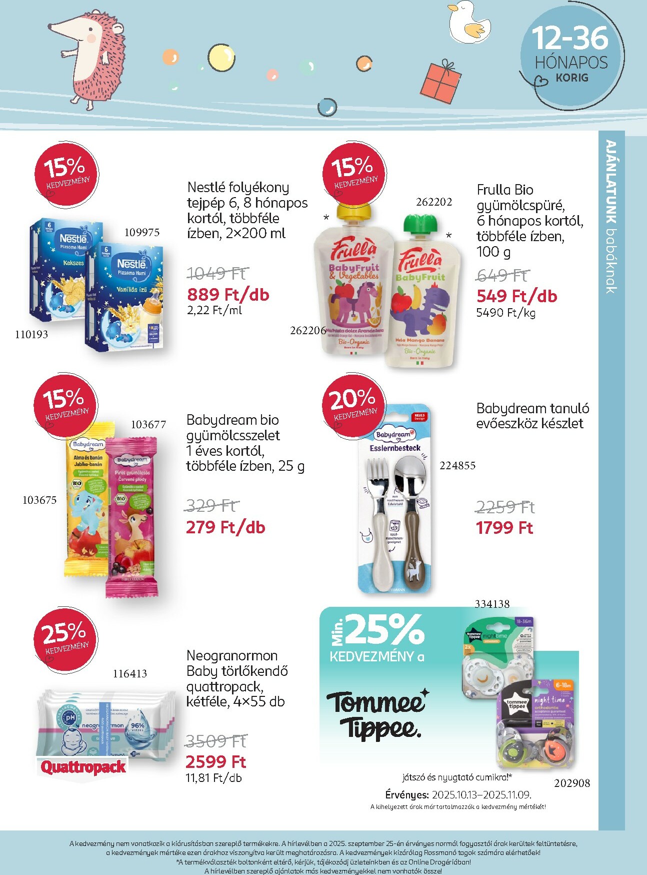 rossmann - Rossmann - Babaprogram akciós újság, érvényes 10.13. - 11.09. - page: 9