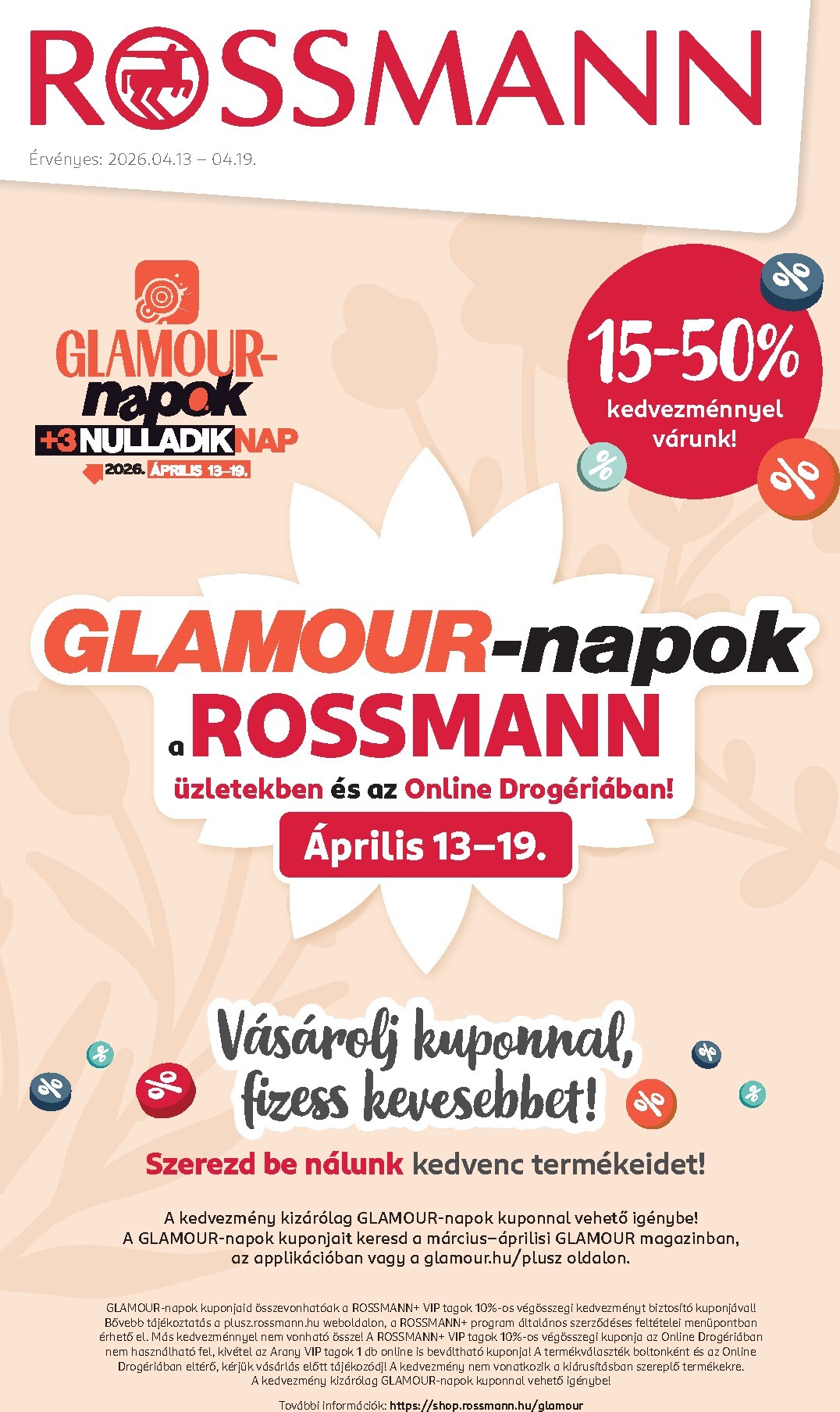 rossmann - Rossmann - Glamour-napok akciós újság, érvényes 2026.04.13. - 2026.04.19.