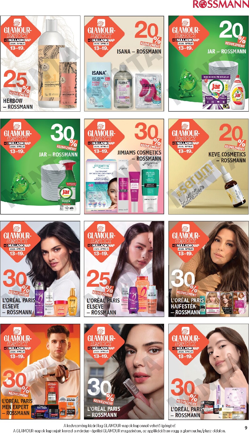 rossmann - Rossmann - Glamour-napok akciós újság, érvényes 2026.04.13. - 2026.04.19. - page: 9