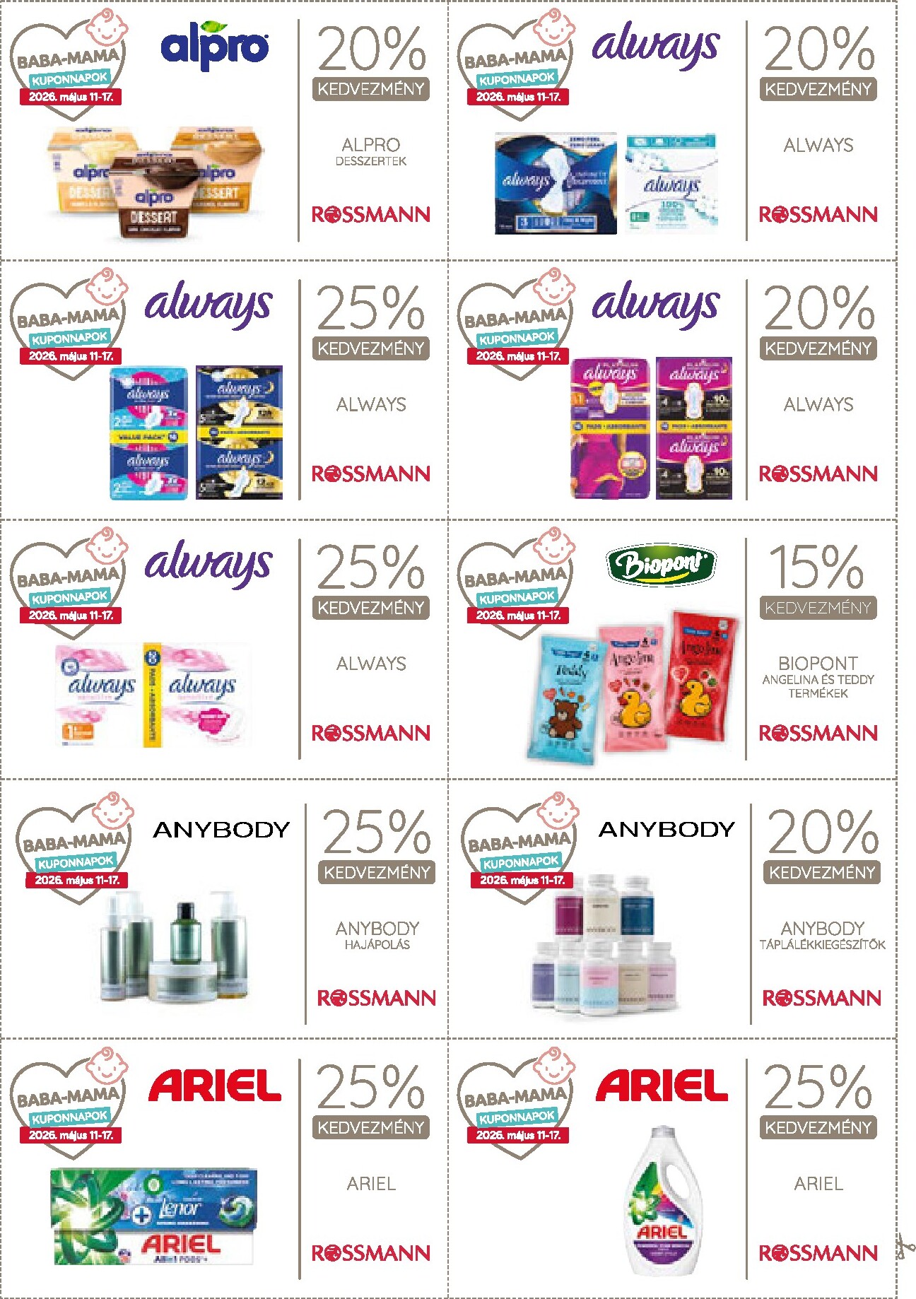 rossmann - Rossmann - Kupon magazin hirdetmény a következő hétre hétfőtől 2026.05.11.-tól vasárnaptól 2026.05.17.-ig - page: 7