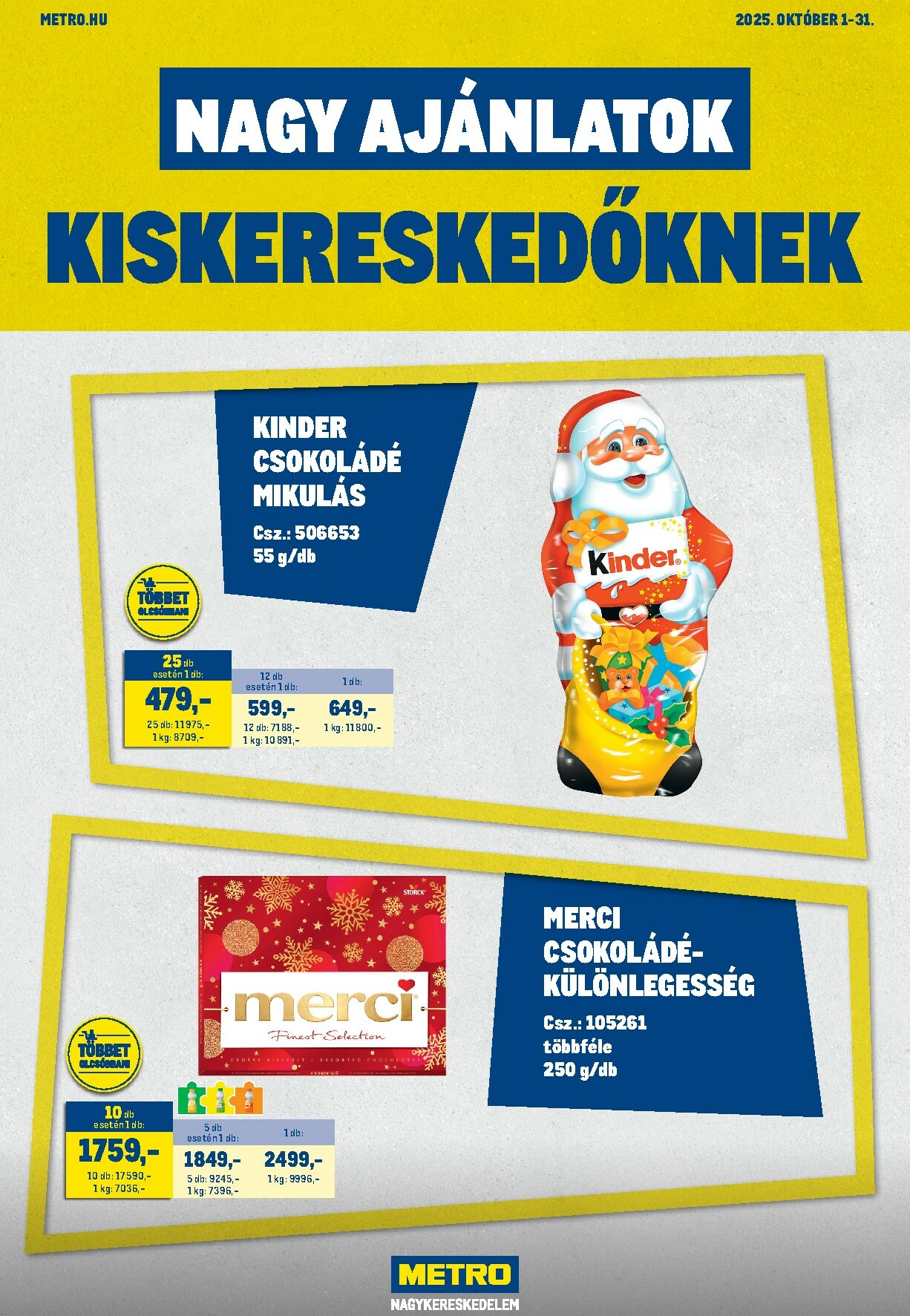 metro - Metro - Nagy Ajánlatok Kiskereskedőknek! akciós újság, érvényes 10.01. - 10.31.
