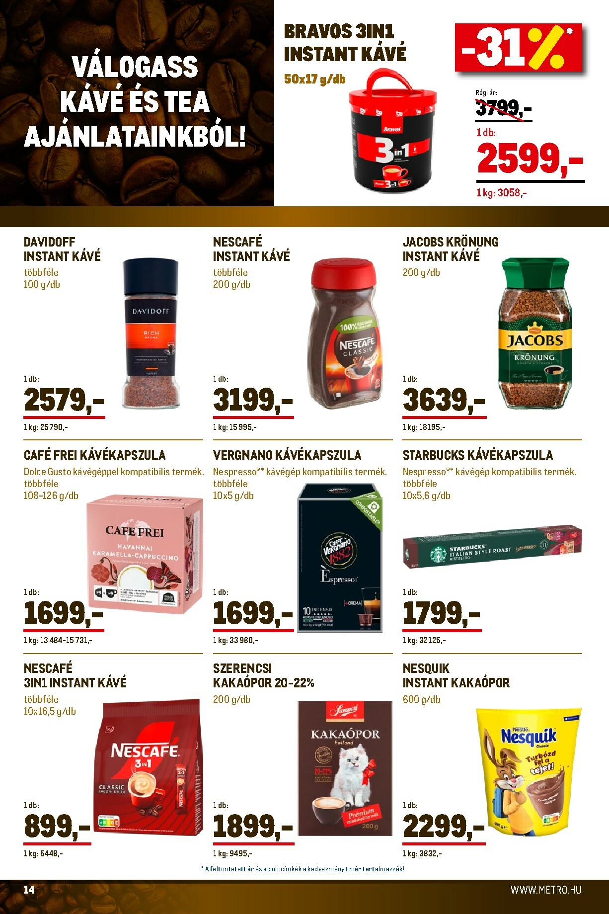 metro - Metro - Élelmiszer és Szezonális Ajánlataink akciós újság, érvényes 10.01. - 10.31. - page: 14