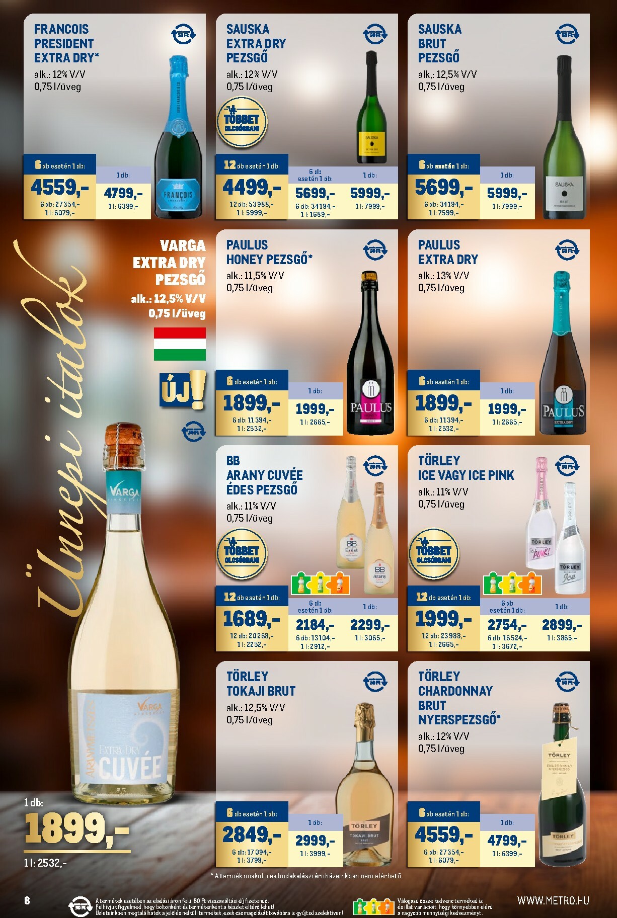 metro - Metro - Ünnepi italok katalógus akciós újság, érvényes 12.01. - 12.31. - page: 8