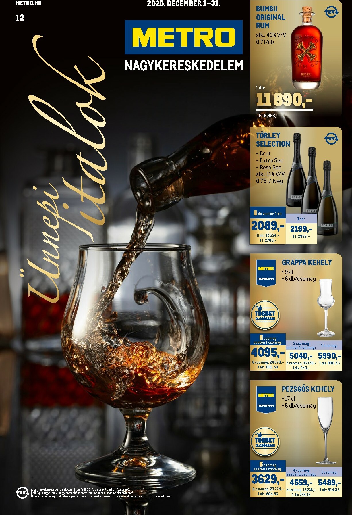 metro - Metro - Ünnepi italok katalógus akciós újság, érvényes 12.01. - 12.31.