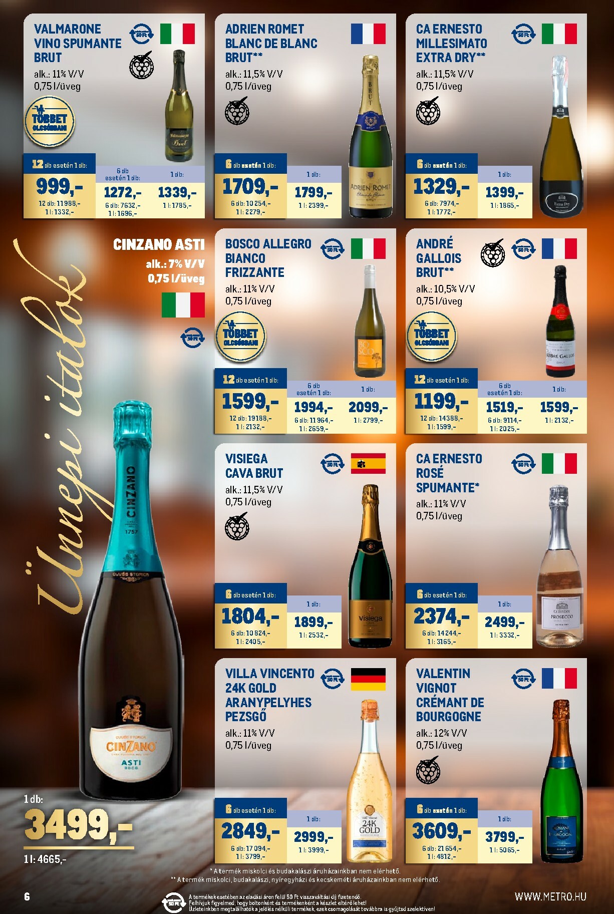 metro - Metro - Ünnepi italok katalógus akciós újság, érvényes 12.01. - 12.31. - page: 6