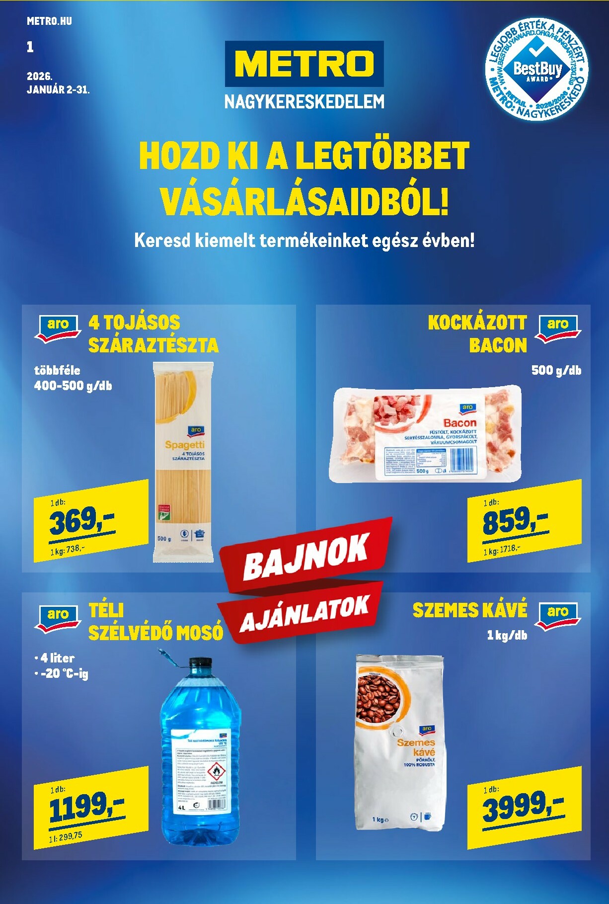 metro - Metro - Élelmiszer és Szezonális Ajánlataink Kiskereskedőknek akciós újság, érvényes 01.02. - 01.31.