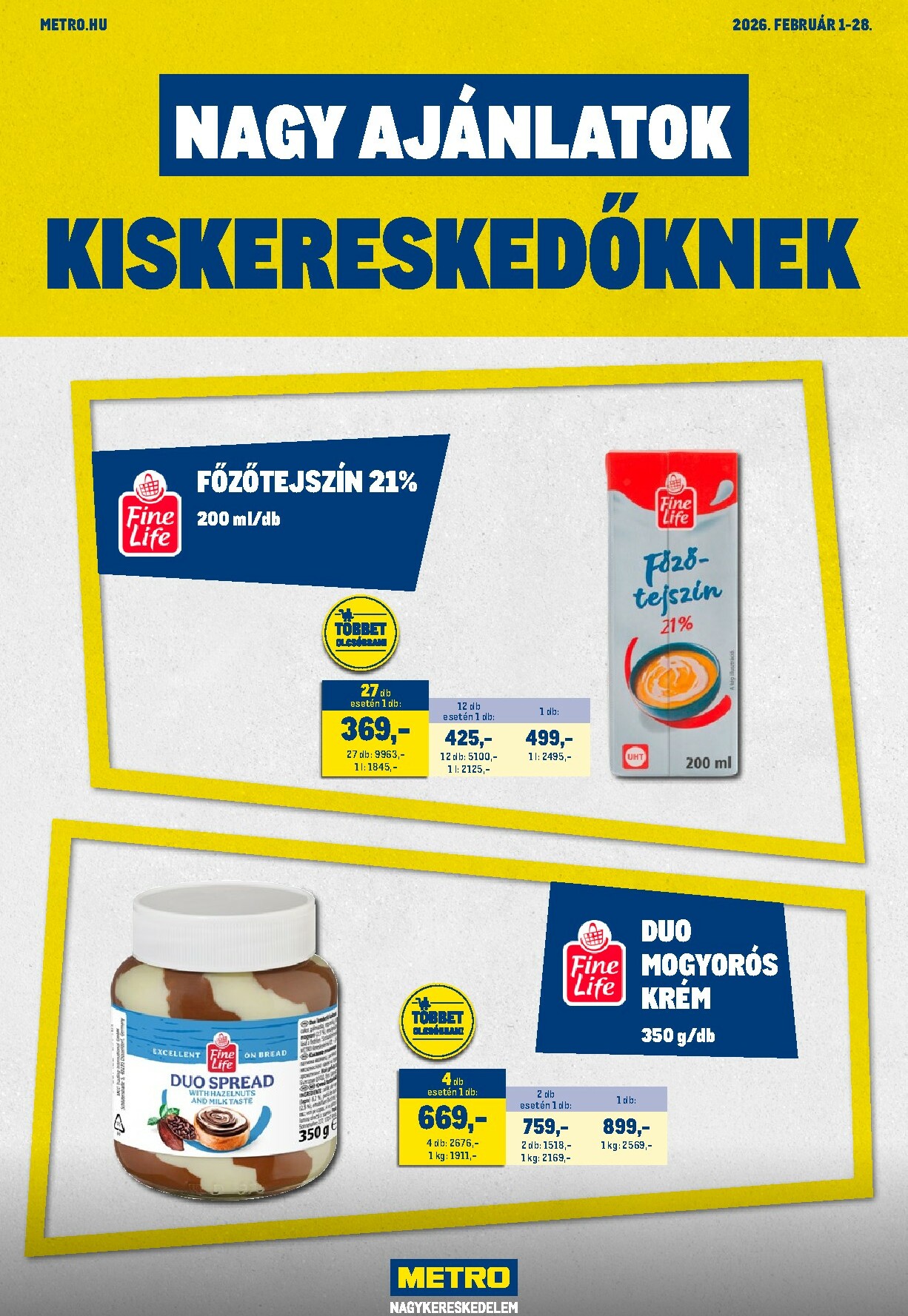 metro - Metro - Nagy Ajánlatok Kiskereskedőknak akciós újság, érvényes 2026.02.01. - 2026.02.28. - page: 1