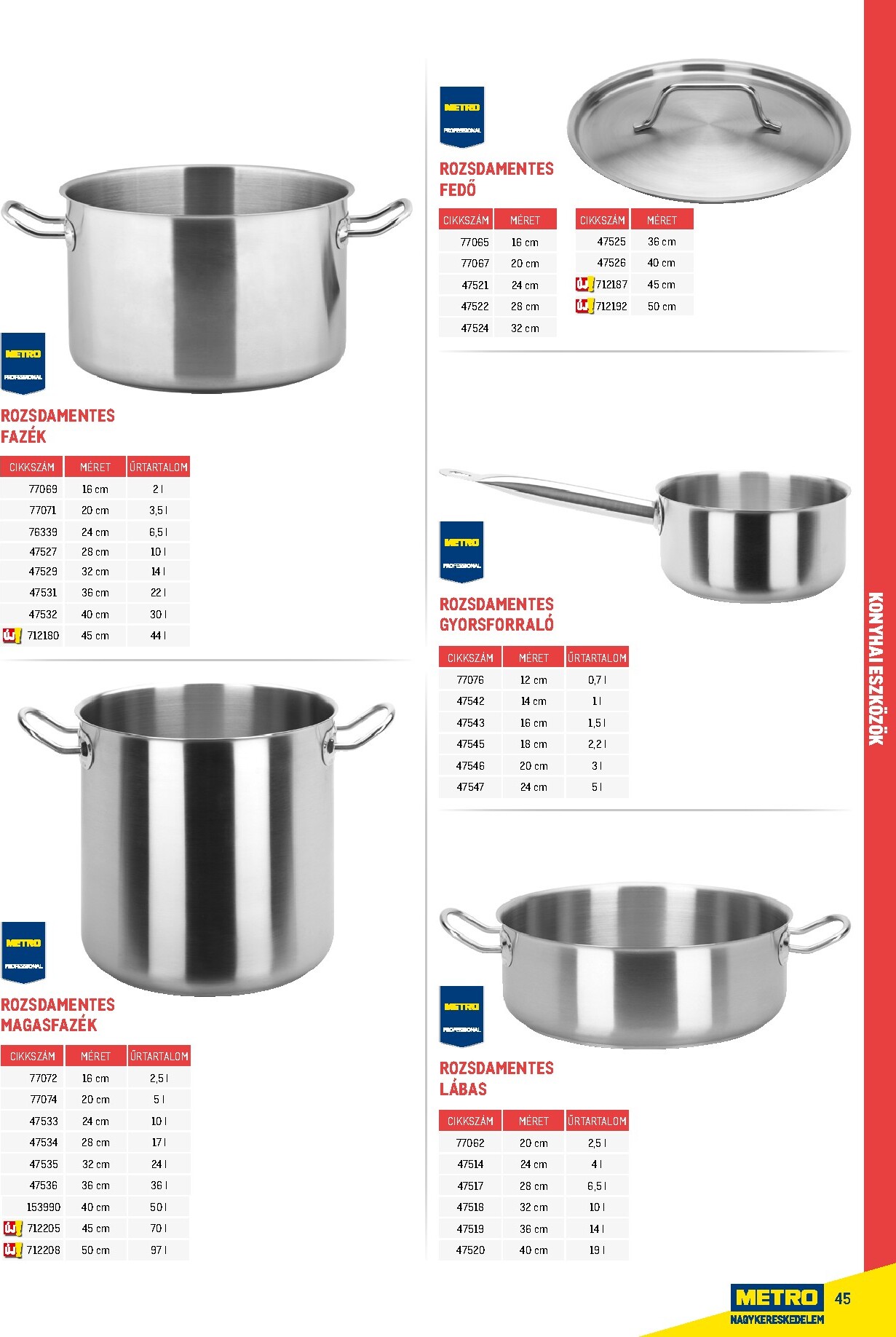 metro - Metro - Gasztro konyha katalógus akciós újság, érvényes 2026.02.18. - 2026.05.31. - page: 45
