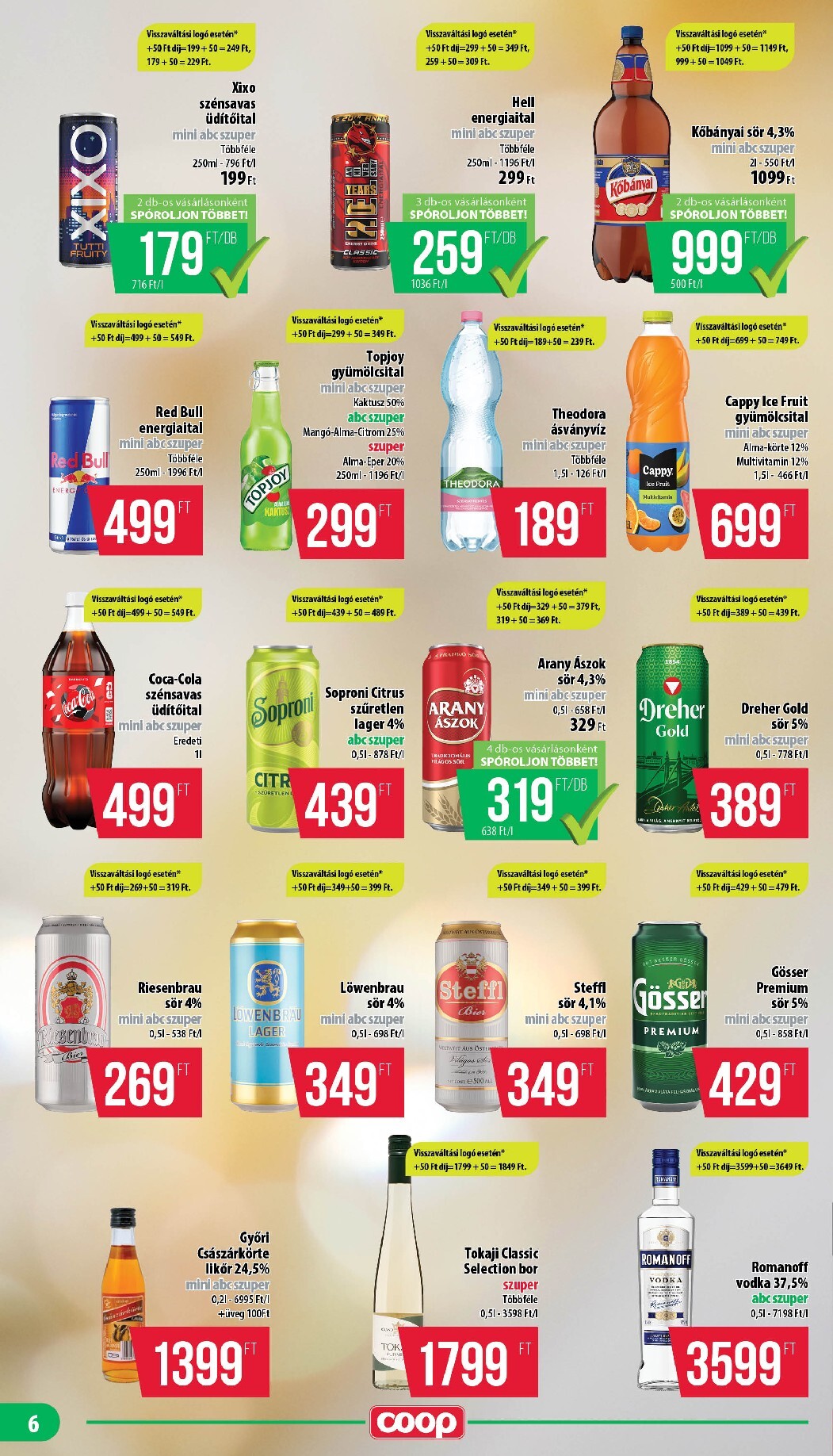 coop - A jövőbeli Coop - Mecsek - Mini Abc Szuper akciós újság csütörtöktől 2026.05.21.-tól szerdától 2026.06.03.-ig érvényes. - page: 6