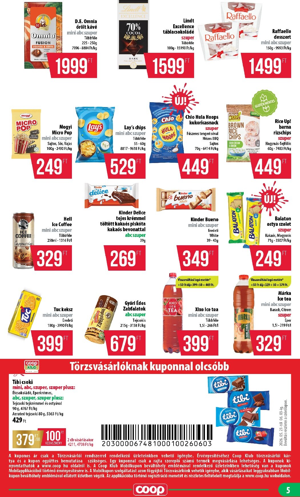 coop - A jövőbeli Coop - Mecsek - Mini Abc Szuper akciós újság csütörtöktől 2026.05.21.-tól szerdától 2026.06.03.-ig érvényes. - page: 5