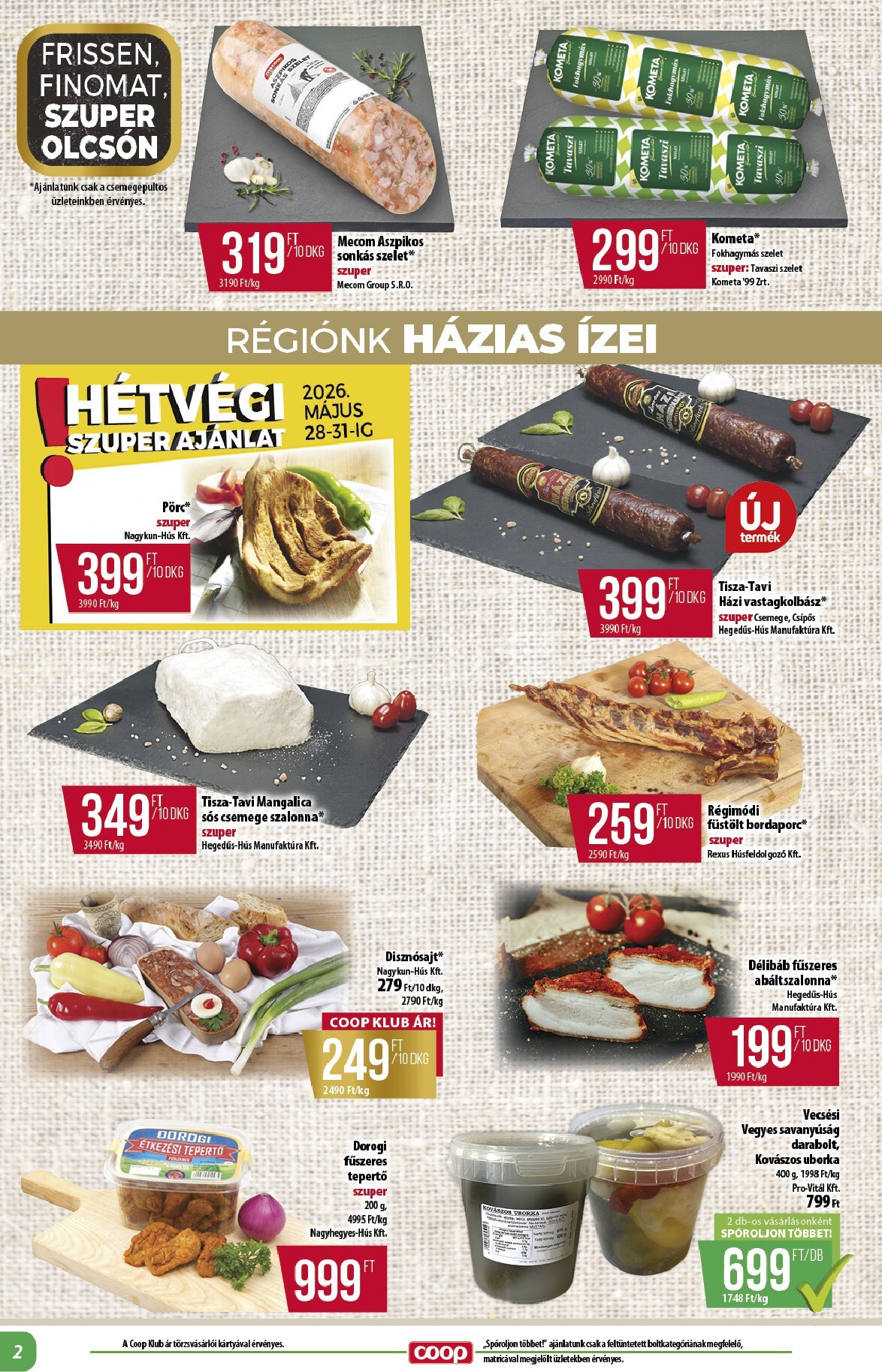 coop - A jövőbeli Coop - Alföld akciós újság csütörtöktől 2026.05.28.-tól szerdától 2026.06.03.-ig érvényes. - page: 2