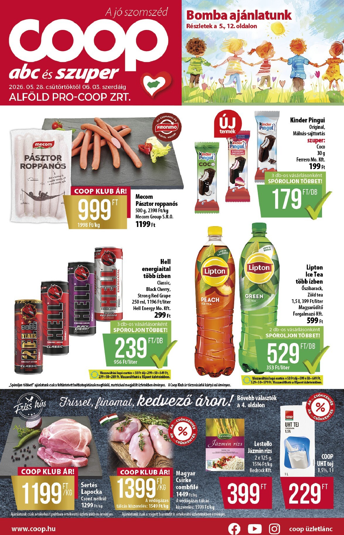 coop - A jövőbeli Coop - Alföld akciós újság csütörtöktől 2026.05.28.-tól szerdától 2026.06.03.-ig érvényes. - page: 1