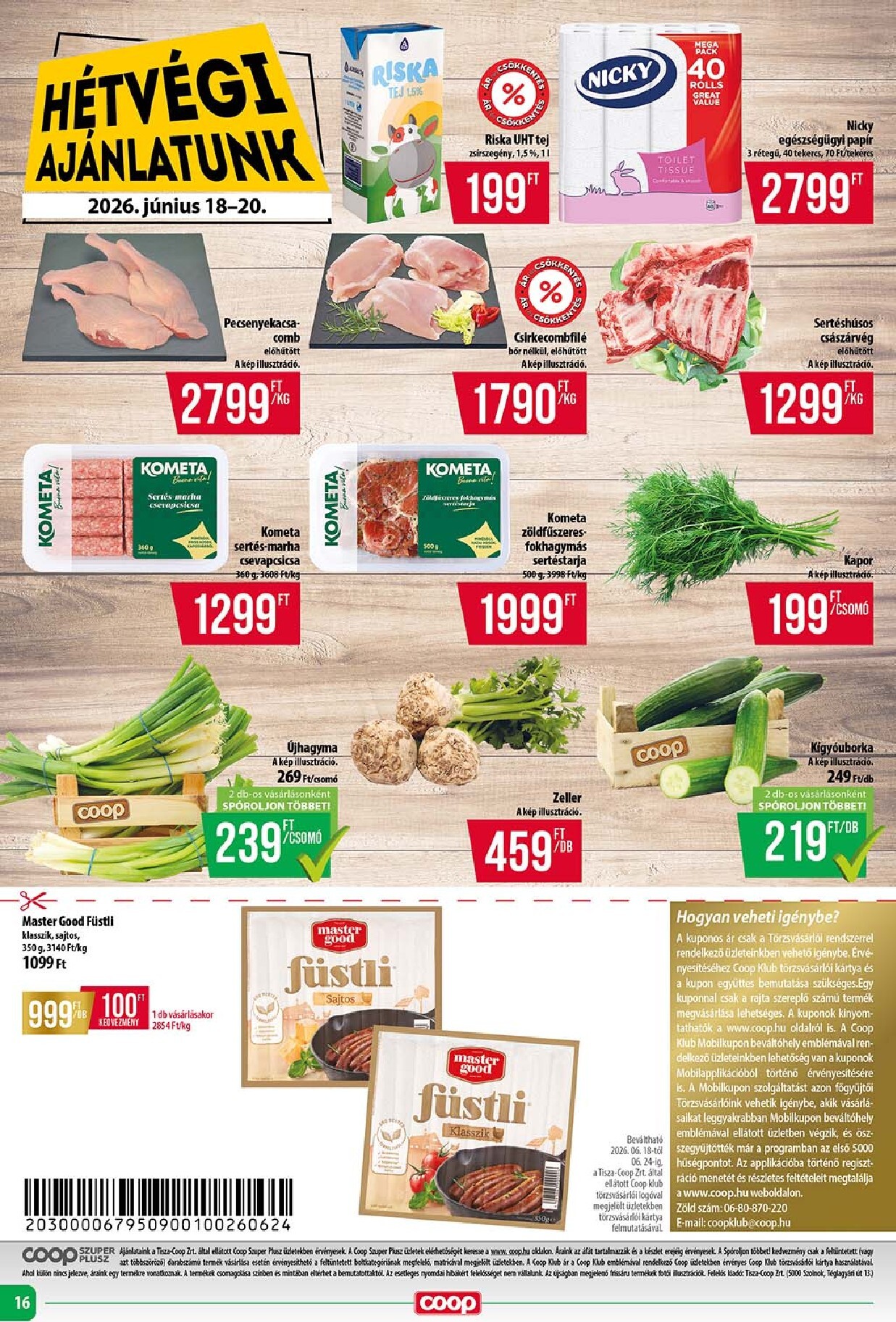 coop - A jövőbeli Coop Szuper Plusz akciós újság csütörtöktől 2026.06.18.-tól szerdától 2026.06.24.-ig érvényes. - page: 16