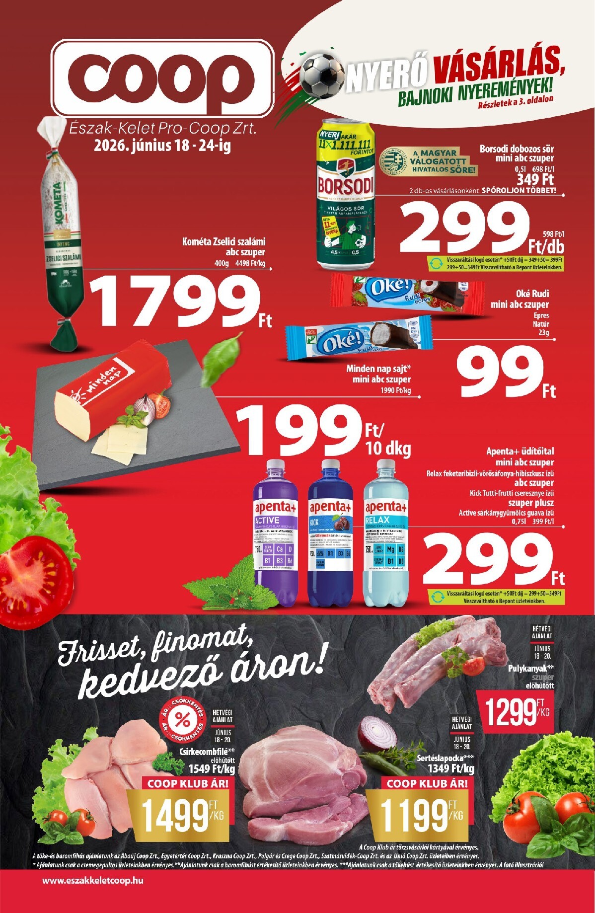 coop - Aktuális Coop - Eszak-Kelet szórólap érvényes csütörtöktől 2026.06.18.-től szerdától 2026.06.24.-ig