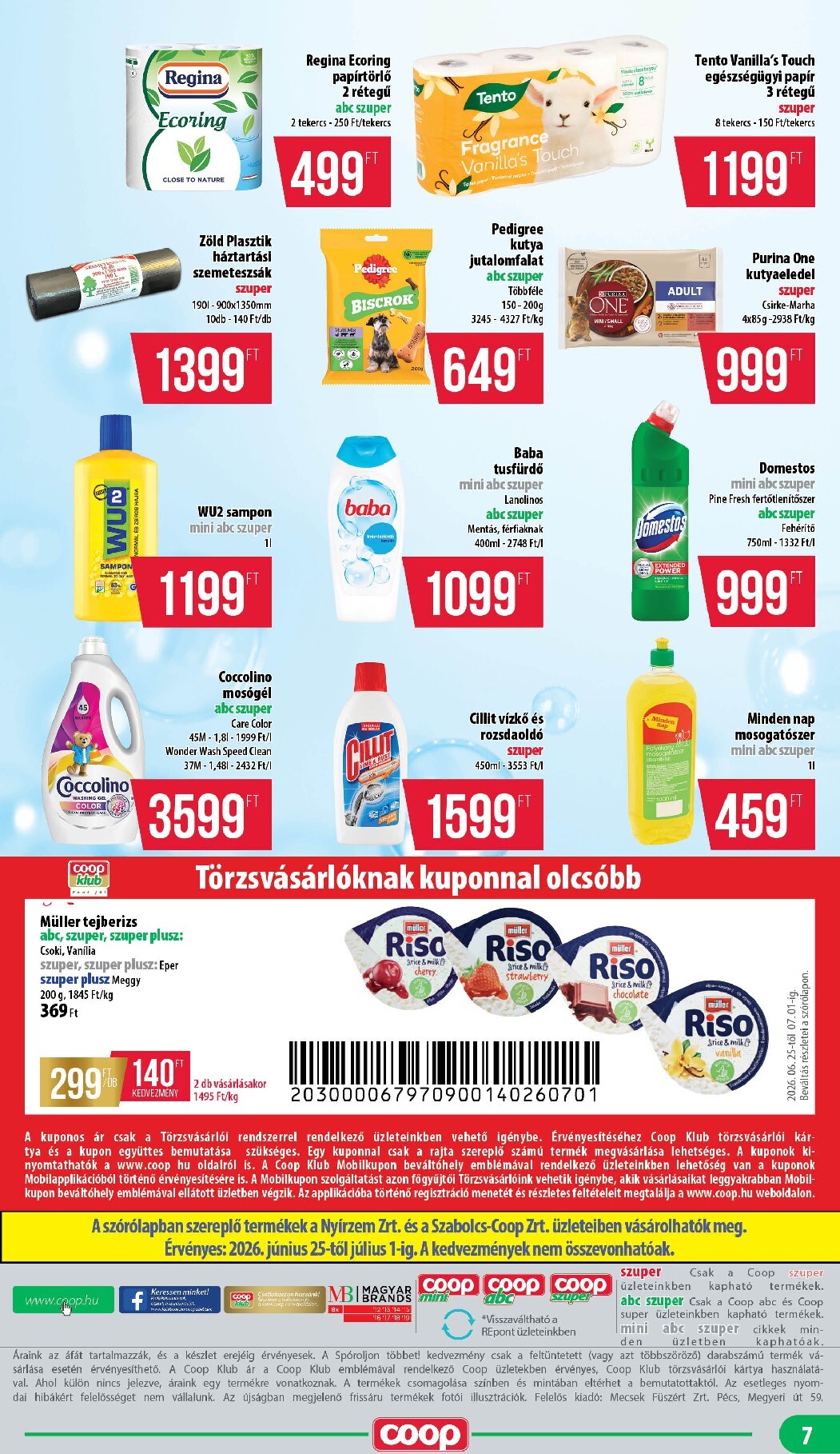 coop - A jövőbeli Coop - Coop regionális szórólap június 4. hét - Nyírzem/Szabolcs Coop akciós újság csütörtöktől 2026.06.25.-tól szerdától 2026.07.01.-ig érvényes. - page: 7