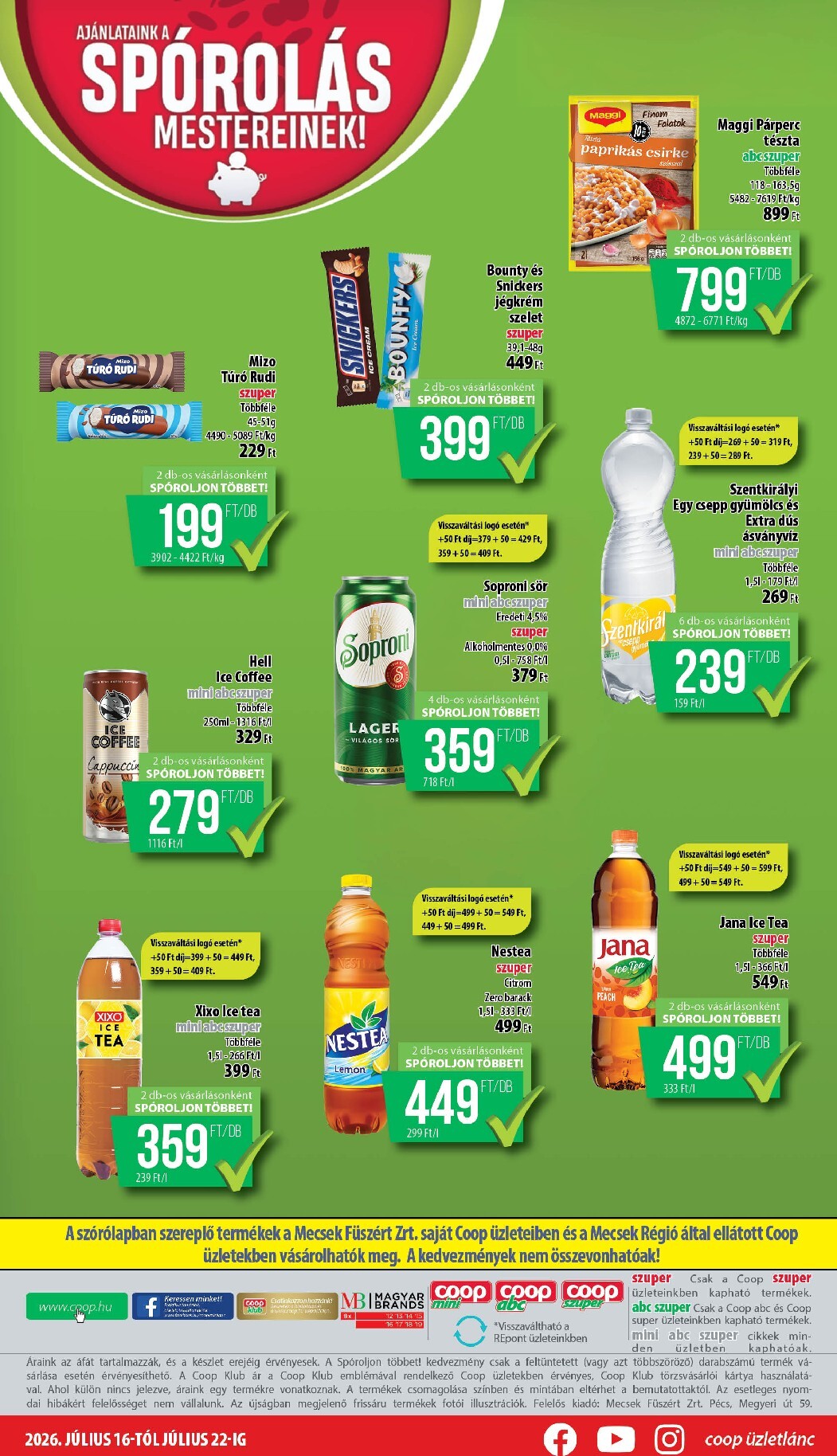 coop - A jövőbeli Coop - Mecsek akciós újság csütörtöktől 2026.07.16.-tól szerdától 2026.07.22.-ig érvényes. - page: 12
