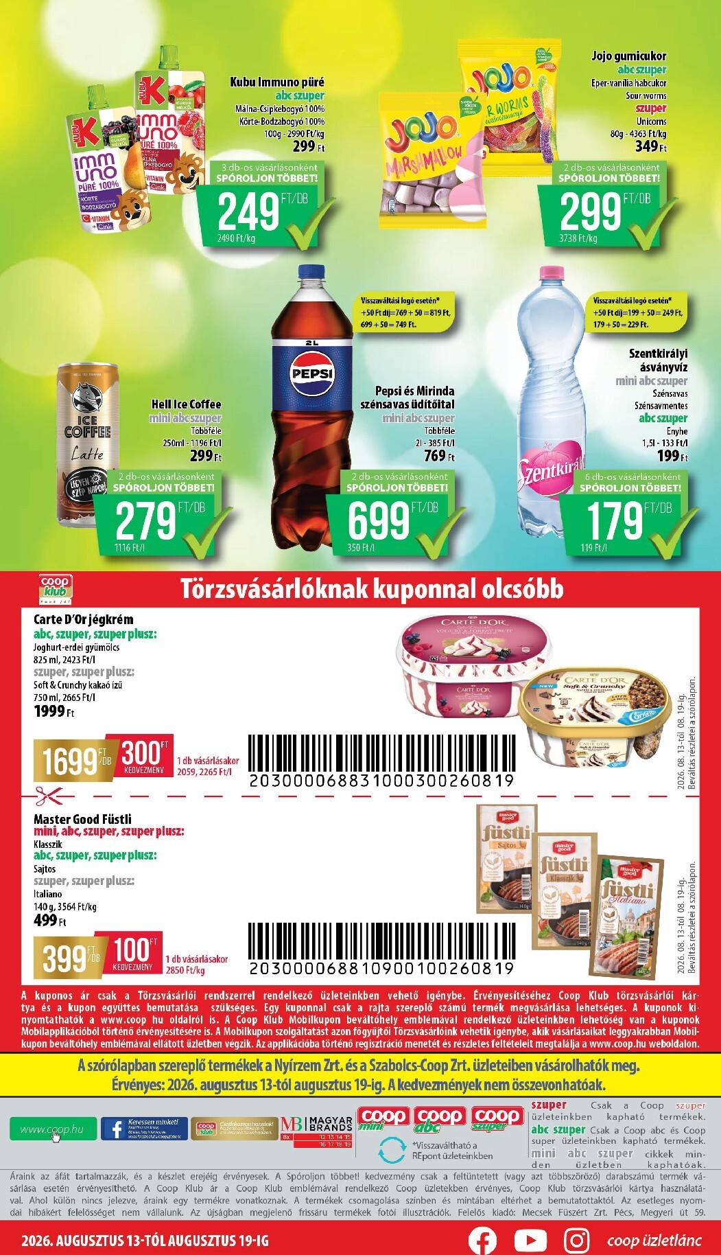 coop - A jövőbeli Coop - Nyírzem akciós újság csütörtöktől 2026.08.13.-tól szerdától 2026.08.19.-ig érvényes. - page: 8
