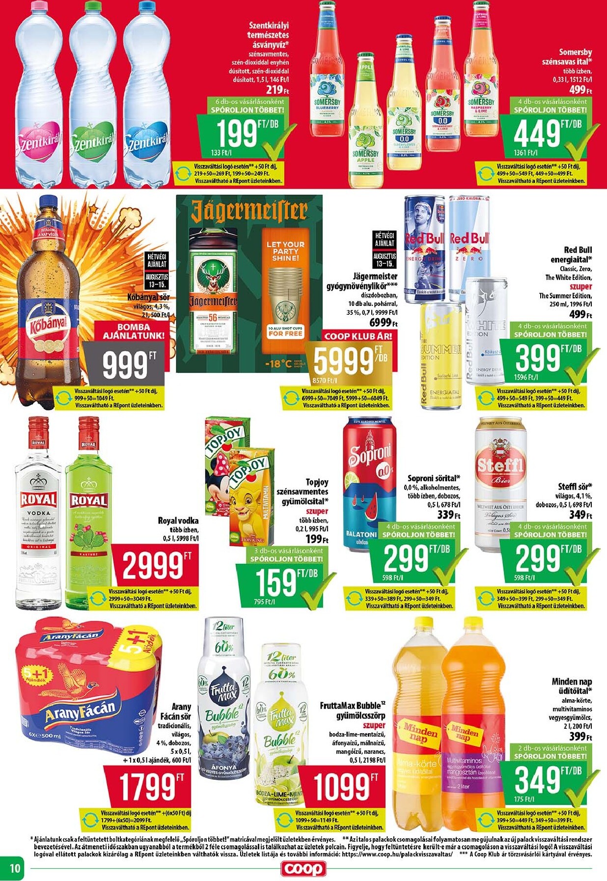 coop - A jövőbeli Coop - Tisza - Abc-Szuper akciós újság csütörtöktől 2026.08.13.-tól szerdától 2026.08.19.-ig érvényes. - page: 10