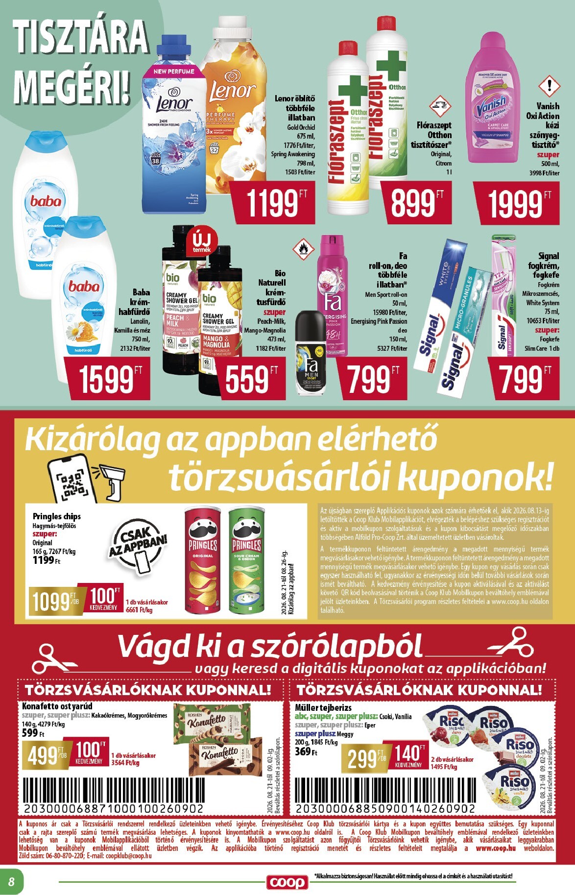 coop - Coop - Alföld hirdetmény a következő hétre péntektől 2026.08.21.-tól szerdától 2026.08.26.-ig - page: 8