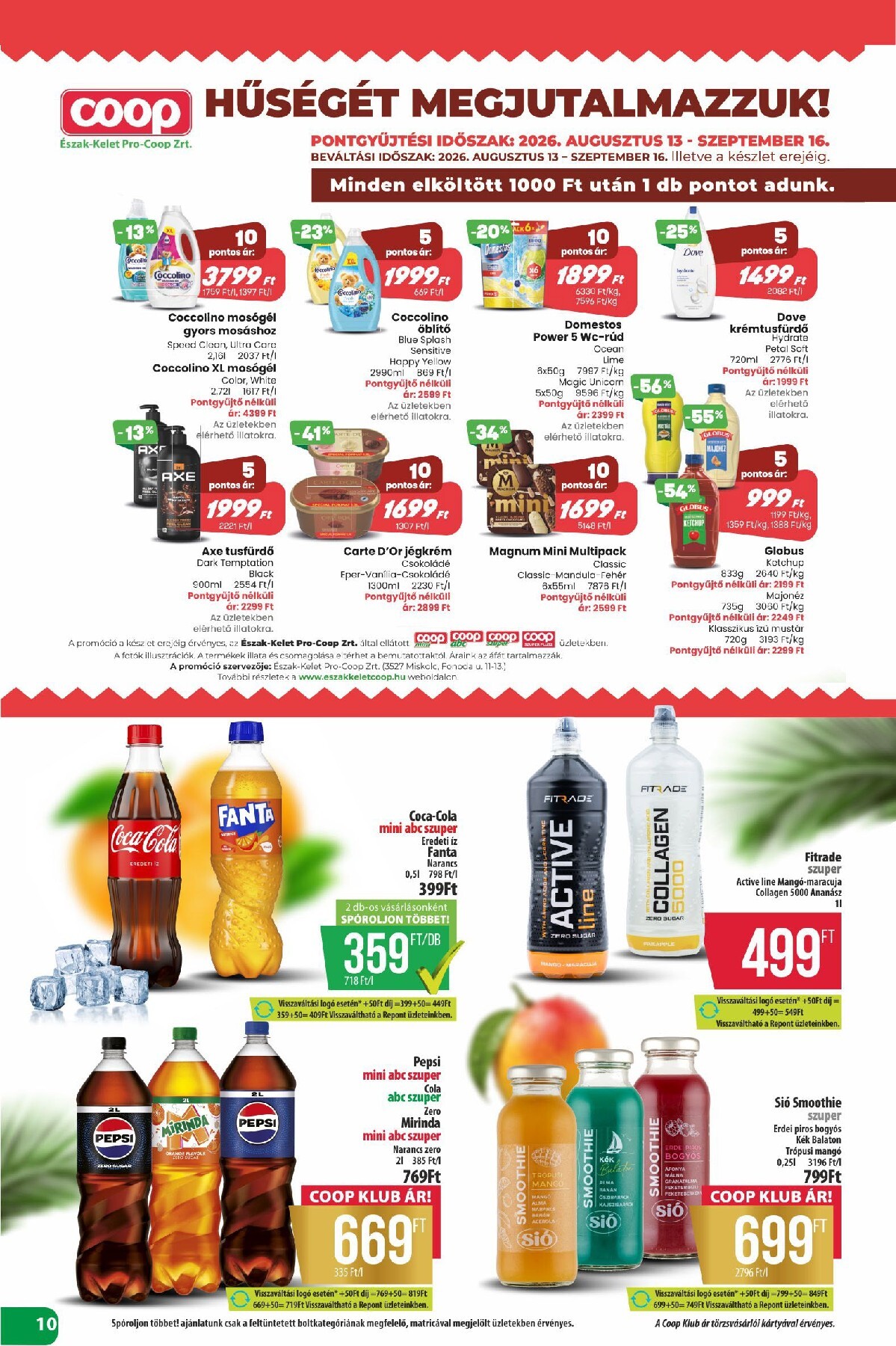 coop - A jövőbeli Coop - Észak-Kelet akciós újság csütörtöktől 2026.08.27.-tól szerdától 2026.09.02.-ig érvényes. - page: 10