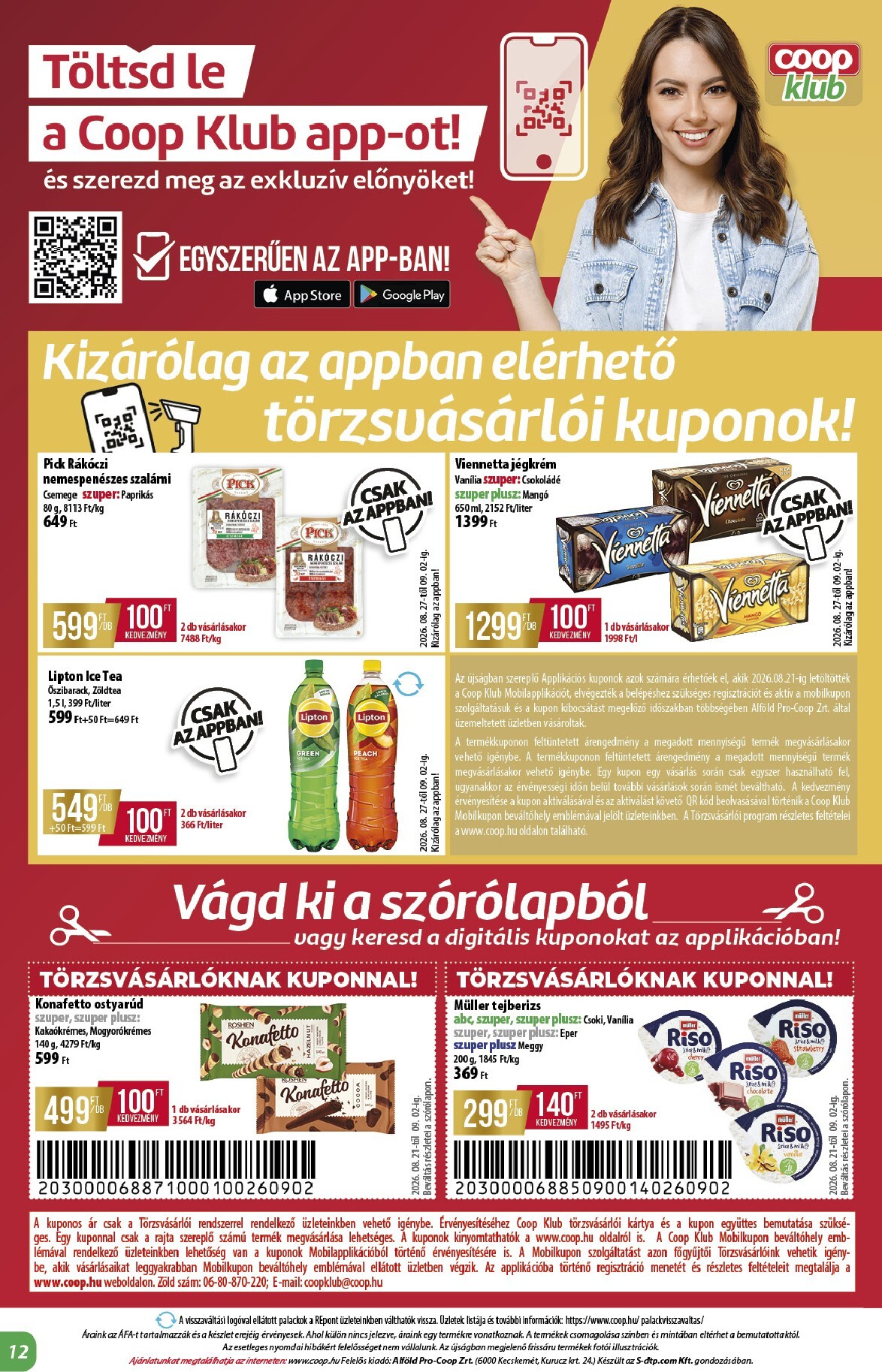 coop - A jövőbeli Coop - Alföld akciós újság csütörtöktől 2026.08.27.-tól szerdától 2026.09.02.-ig érvényes. - page: 12