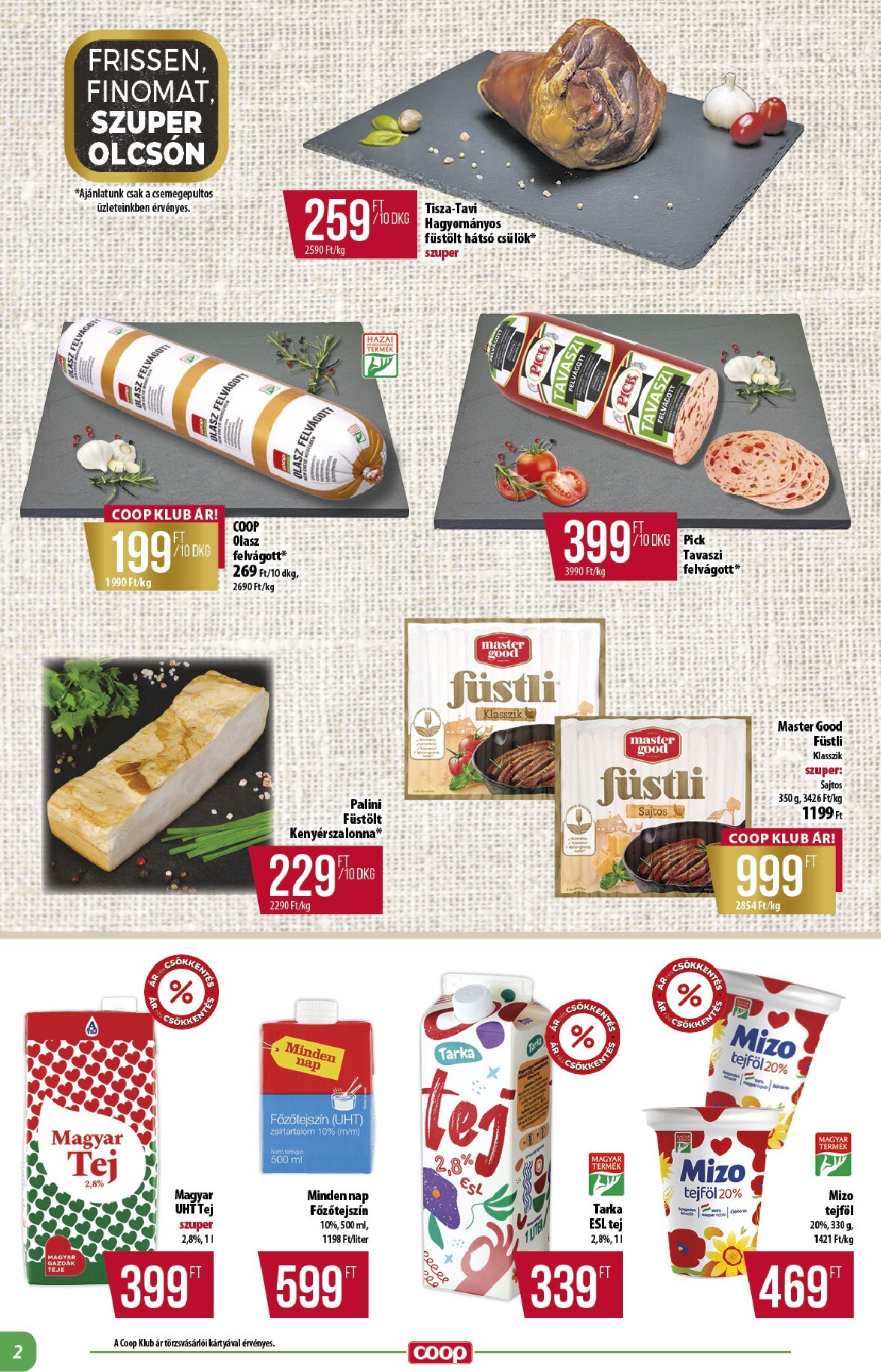 coop - A jövőbeli Coop - Alföld akciós újság csütörtöktől 2026.08.27.-tól szerdától 2026.09.02.-ig érvényes. - page: 2
