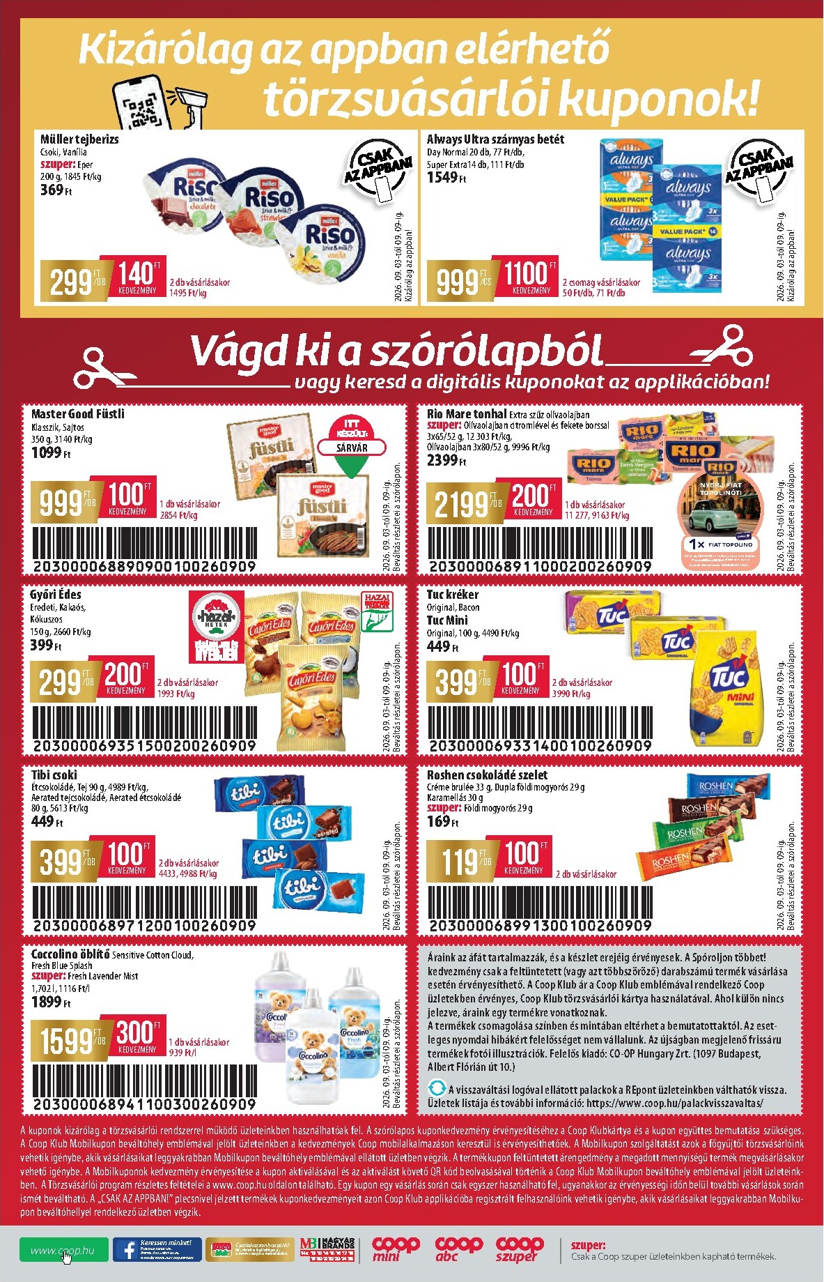 coop - A jövőbeli Coop - Tisza - Abc-Szuper akciós újság csütörtöktől 2026.09.03.-tól szerdától 2026.09.09.-ig érvényes. - page: 12