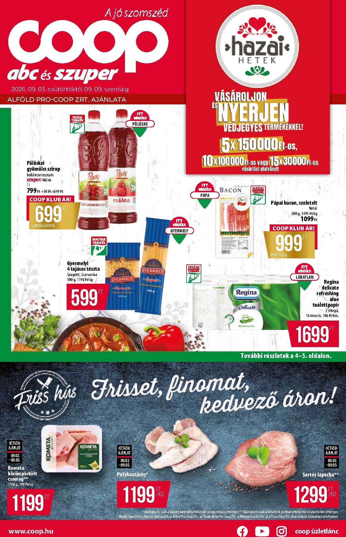 coop - A jövőbeli Coop - Alföld - Abc-Szuper akciós újság csütörtöktől 2026.09.03.-tól szerdától 2026.09.09.-ig érvényes. - page: 1