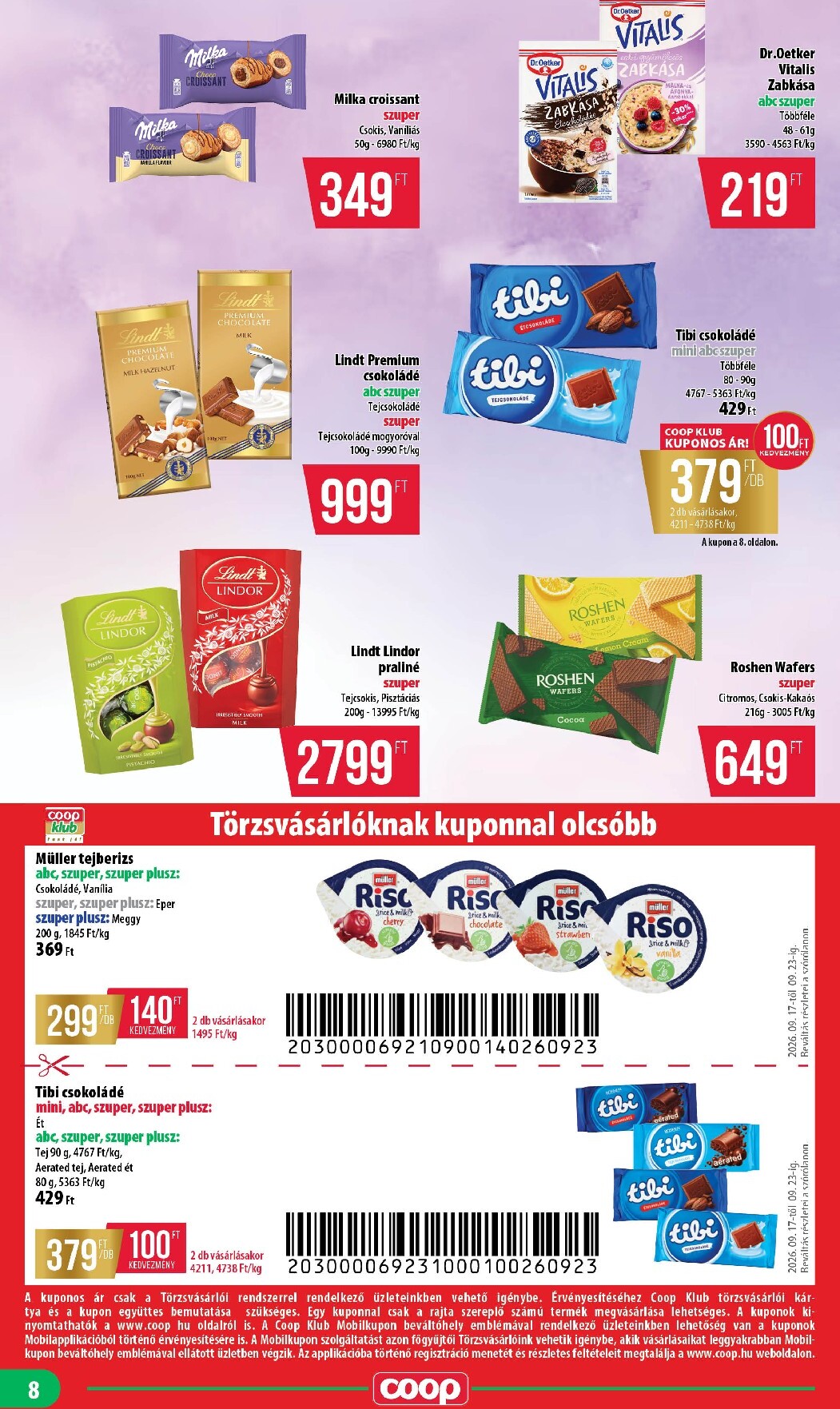 coop - A jövőbeli Coop - Mecsek akciós újság csütörtöktől 2026.09.17.-tól szerdától 2026.09.23.-ig érvényes. - page: 8
