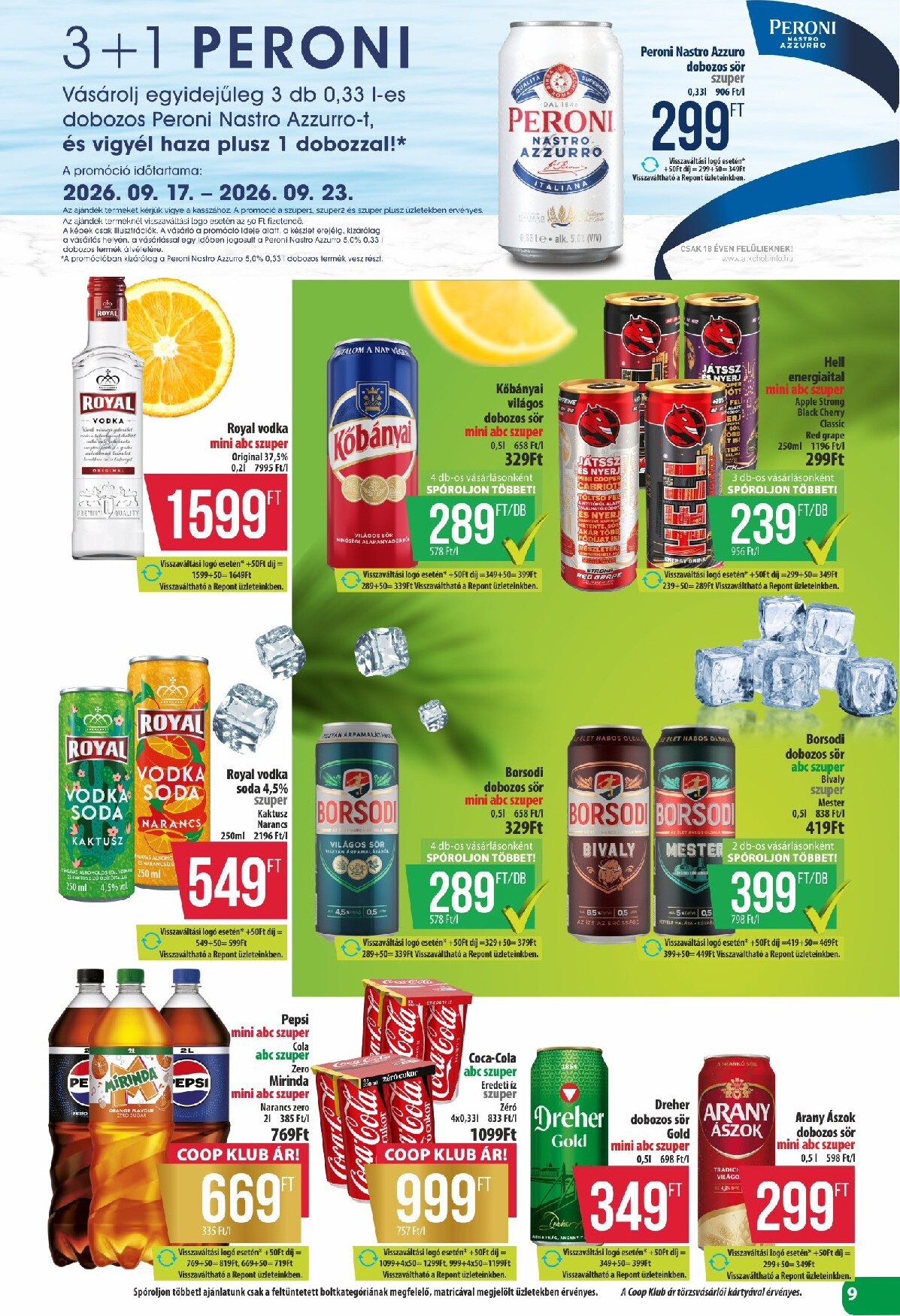 coop - A jövőbeli Coop - Észak-Kelet akciós újság csütörtöktől 2026.09.17.-tól szerdától 2026.09.23.-ig érvényes. - page: 9