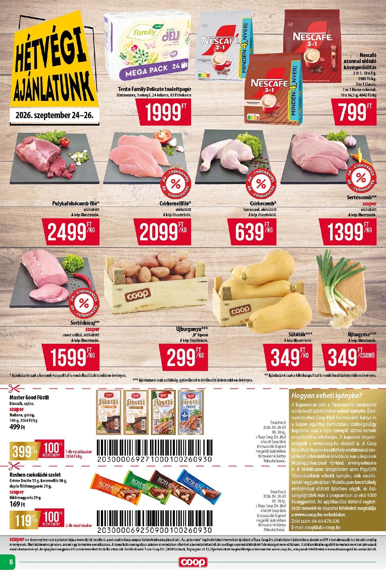 coop - A jövőbeli Coop - Tisza - Abc-Szuper akciós újság csütörtöktől 2026.09.24.-tól szerdától 2026.09.30.-ig érvényes. - page: 8