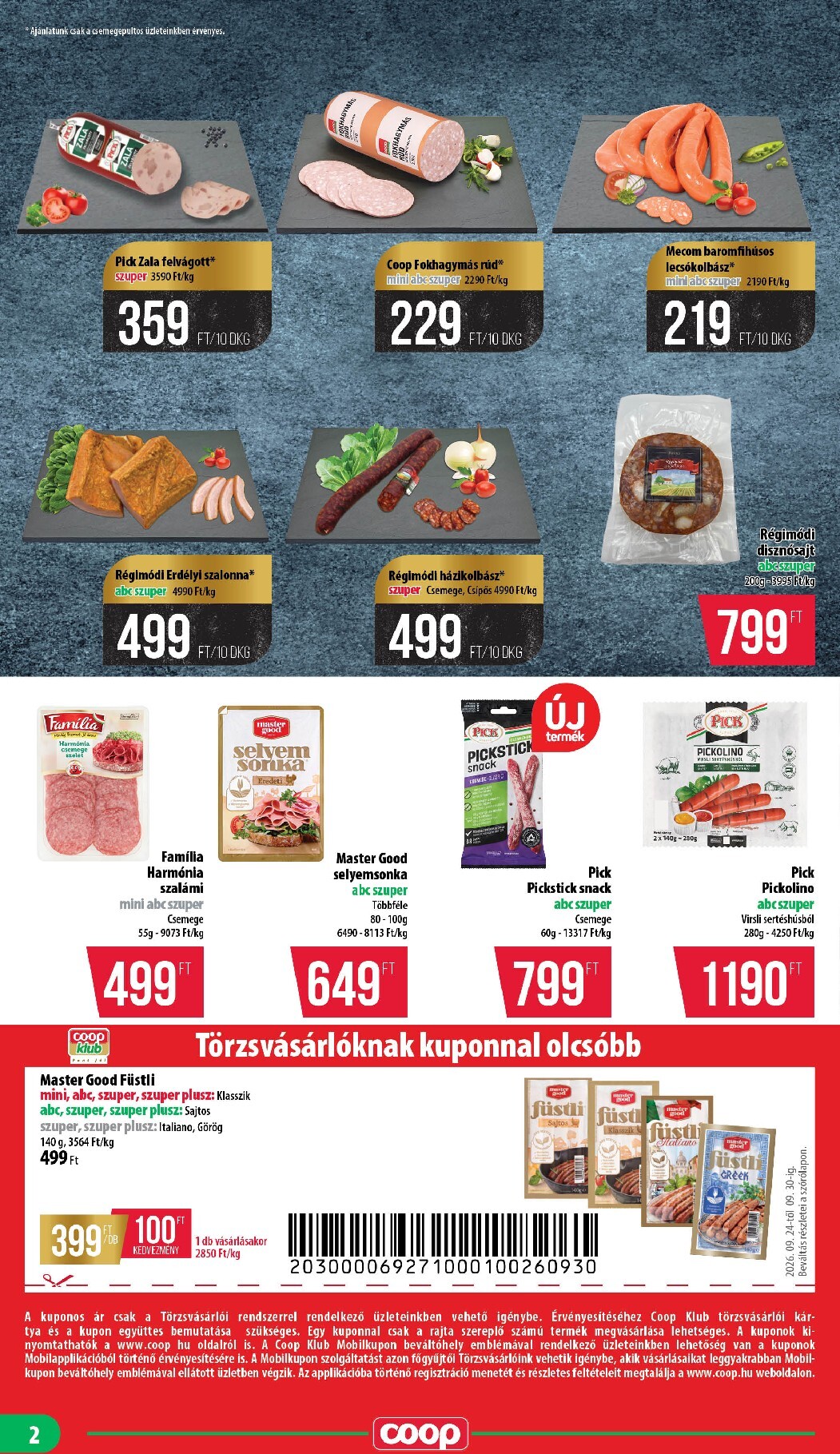 coop - A jövőbeli Coop - Nyírzem/Szabolcs akciós újság csütörtöktől 2026.09.24.-tól szerdától 2026.09.30.-ig érvényes. - page: 2