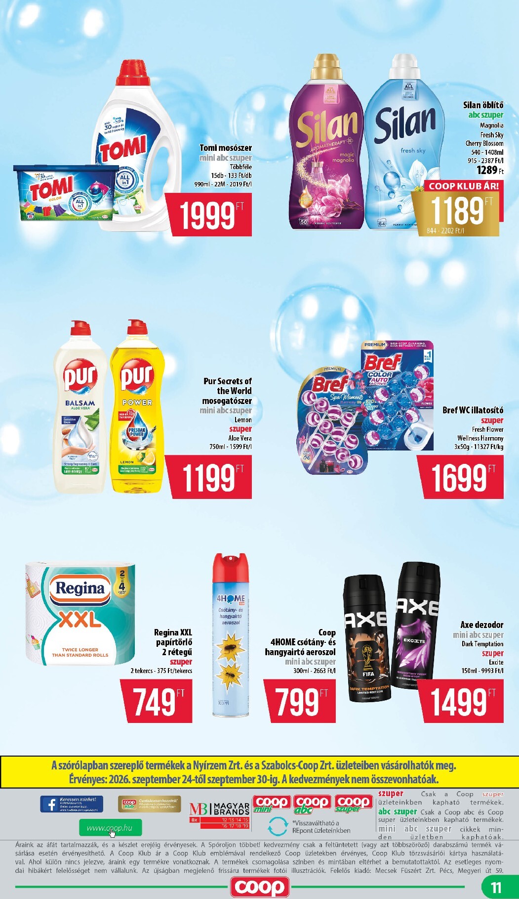 coop - A jövőbeli Coop - Nyírzem/Szabolcs akciós újság csütörtöktől 2026.09.24.-tól szerdától 2026.09.30.-ig érvényes. - page: 11