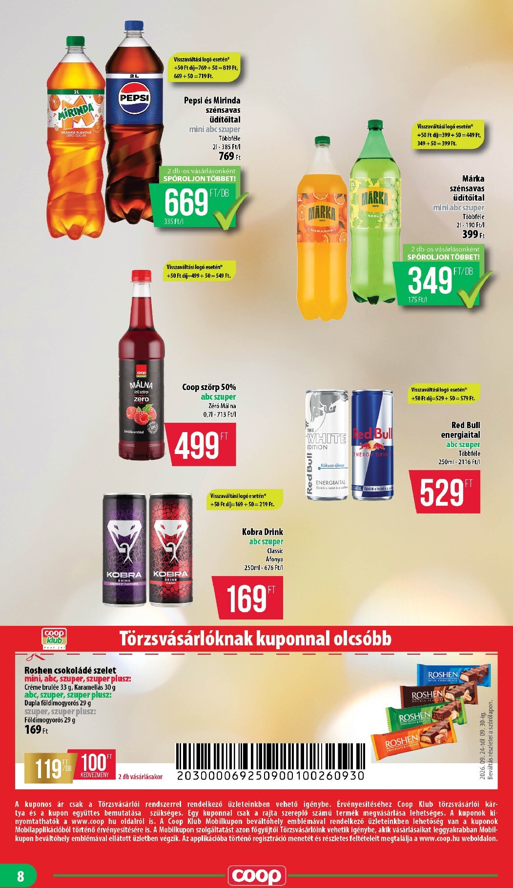 coop - A jövőbeli Coop - Nyírzem/Szabolcs akciós újság csütörtöktől 2026.09.24.-tól szerdától 2026.09.30.-ig érvényes. - page: 8