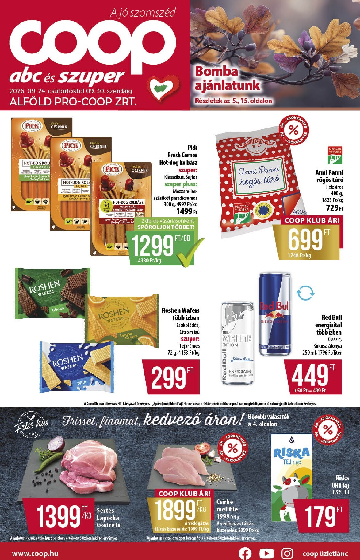 coop - A jövőbeli Coop - Abc Szuper Alföld akciós újság csütörtöktől 2026.09.24.-tól szerdától 2026.09.30.-ig érvényes. - page: 1