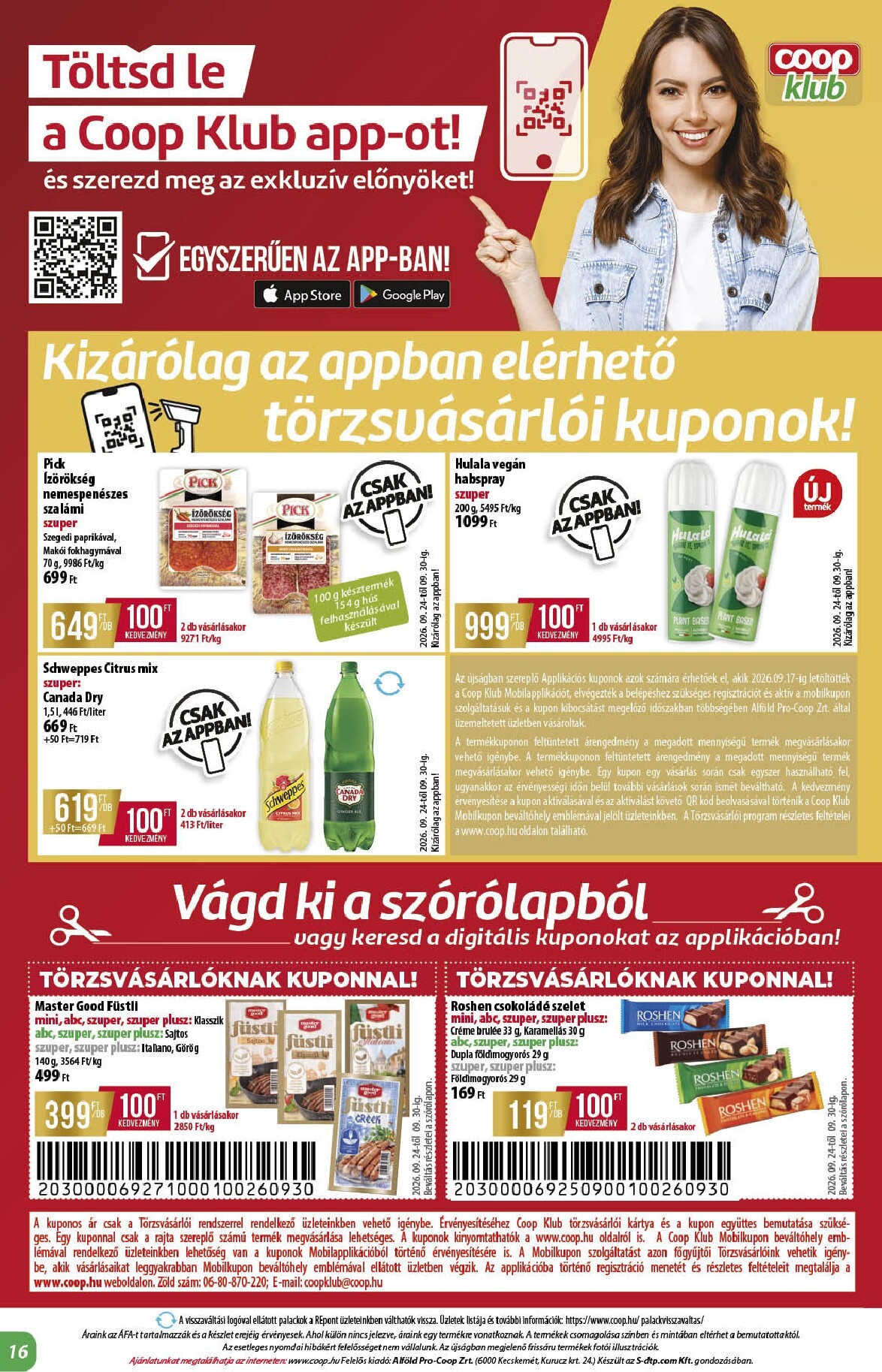coop - A jövőbeli Coop - Abc Szuper Alföld akciós újság csütörtöktől 2026.09.24.-tól szerdától 2026.09.30.-ig érvényes. - page: 16