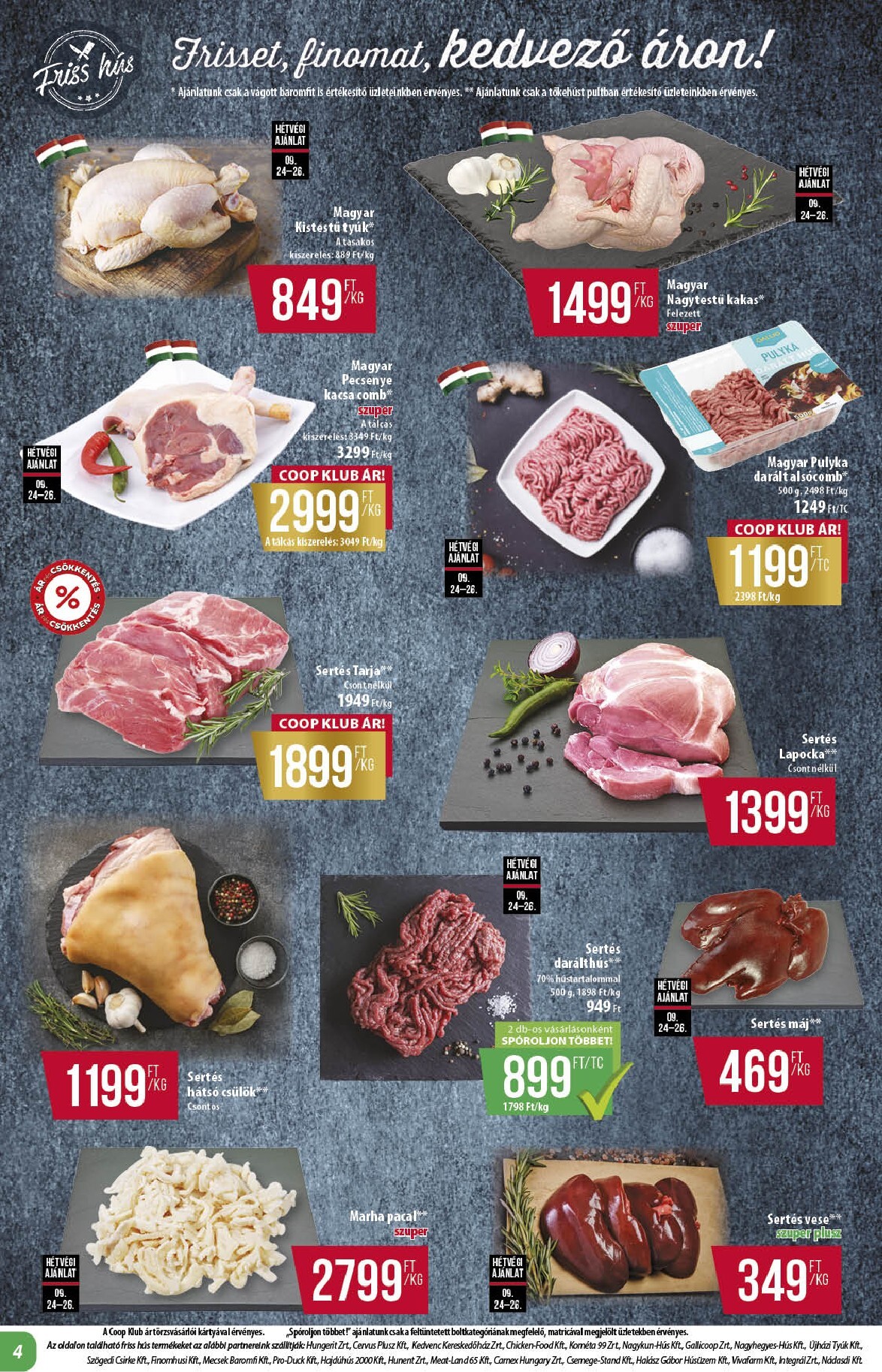 coop - A jövőbeli Coop - Abc Szuper Alföld akciós újság csütörtöktől 2026.09.24.-tól szerdától 2026.09.30.-ig érvényes. - page: 4