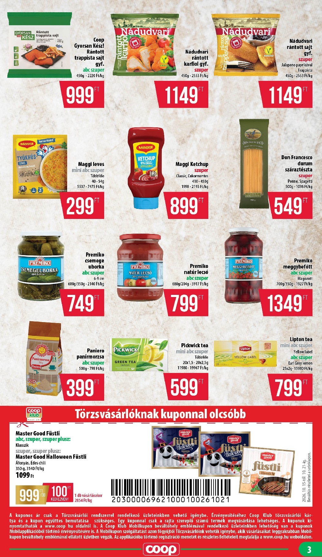 coop - A jövőbeli Coop - Nyírzem/Szabolcs akciós újság csütörtöktől 2026.10.15.-tól szerdától 2026.10.21.-ig érvényes. - page: 3