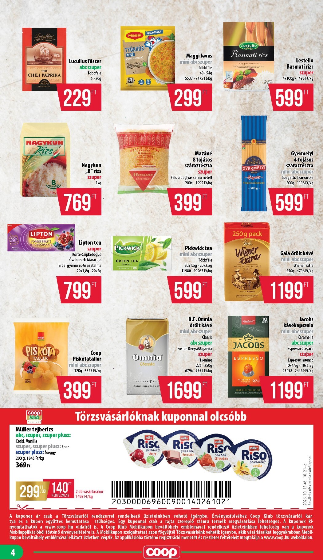 coop - A jövőbeli Coop - Mecsek akciós újság csütörtöktől 2026.10.15.-tól szerdától 2026.10.21.-ig érvényes. - page: 4
