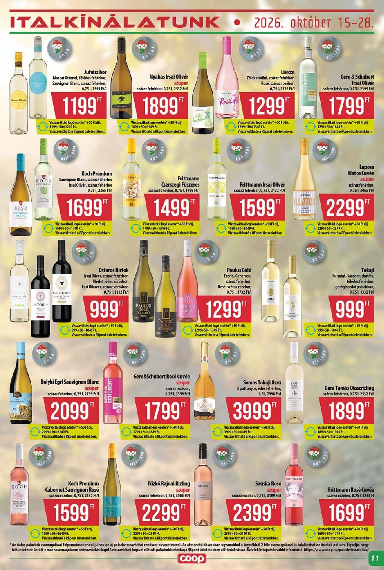 coop - A jövőbeli Coop - Abc-Szuper akciós újság csütörtöktől 2026.10.15.-tól szerdától 2026.10.21.-ig érvényes. - page: 11