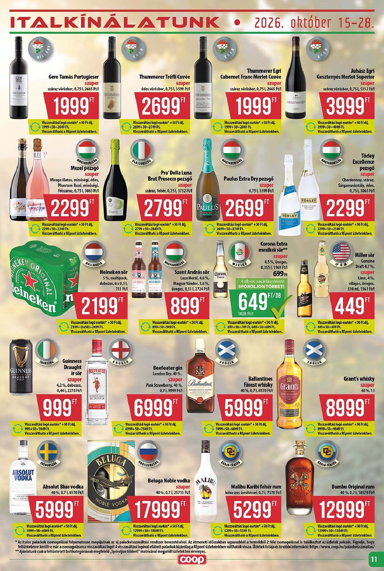 coop - A jövőbeli Coop - Abc-Szuper akciós újság csütörtöktől 2026.10.22.-tól szerdától 2026.10.28.-ig érvényes. - page: 11
