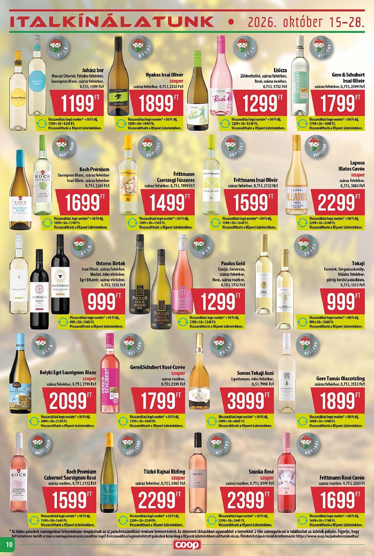 coop - A jövőbeli Coop - Abc-Szuper akciós újság csütörtöktől 2026.10.22.-tól szerdától 2026.10.28.-ig érvényes. - page: 10