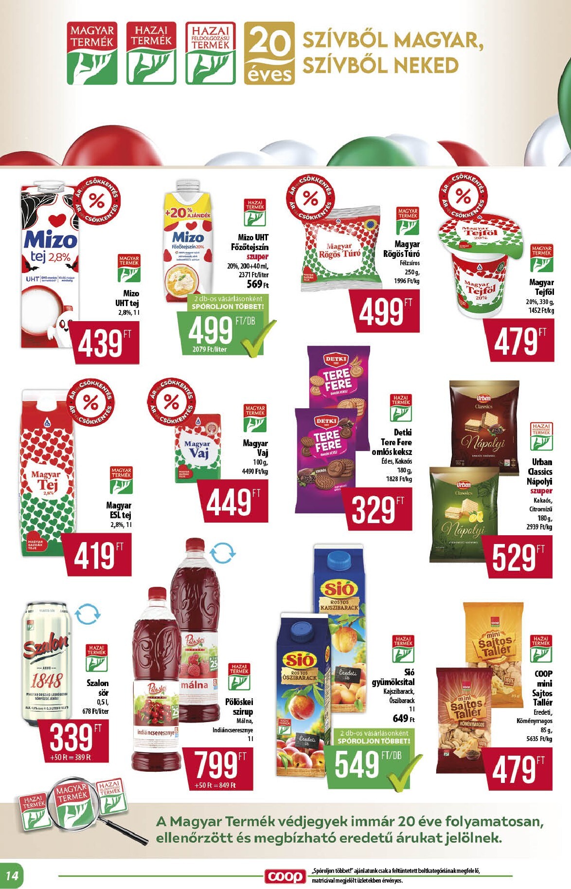coop - A jövőbeli Coop - Alföld akciós újság csütörtöktől 2026.10.22.-tól szerdától 2026.10.28.-ig érvényes. - page: 14