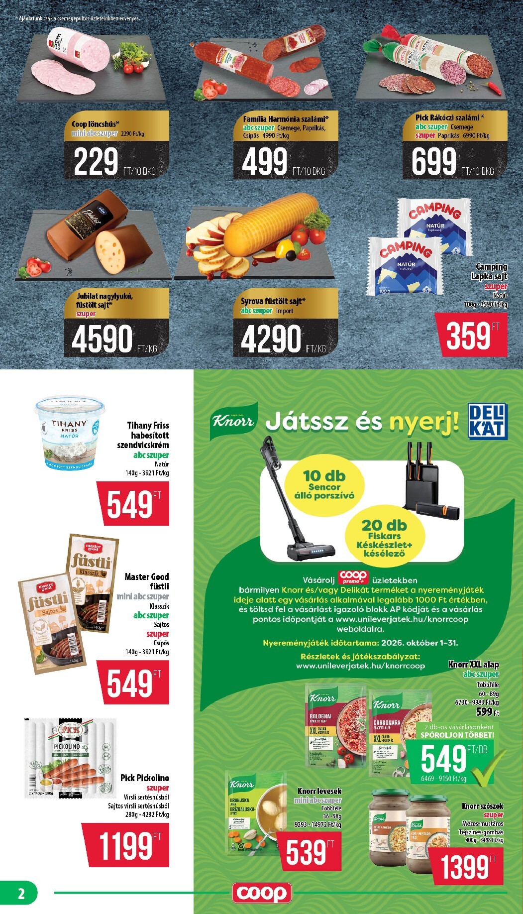 coop - A jövőbeli Coop - Nyírzem/Szabolcs akciós újság csütörtöktől 2026.10.22.-tól szerdától 2026.10.28.-ig érvényes. - page: 2