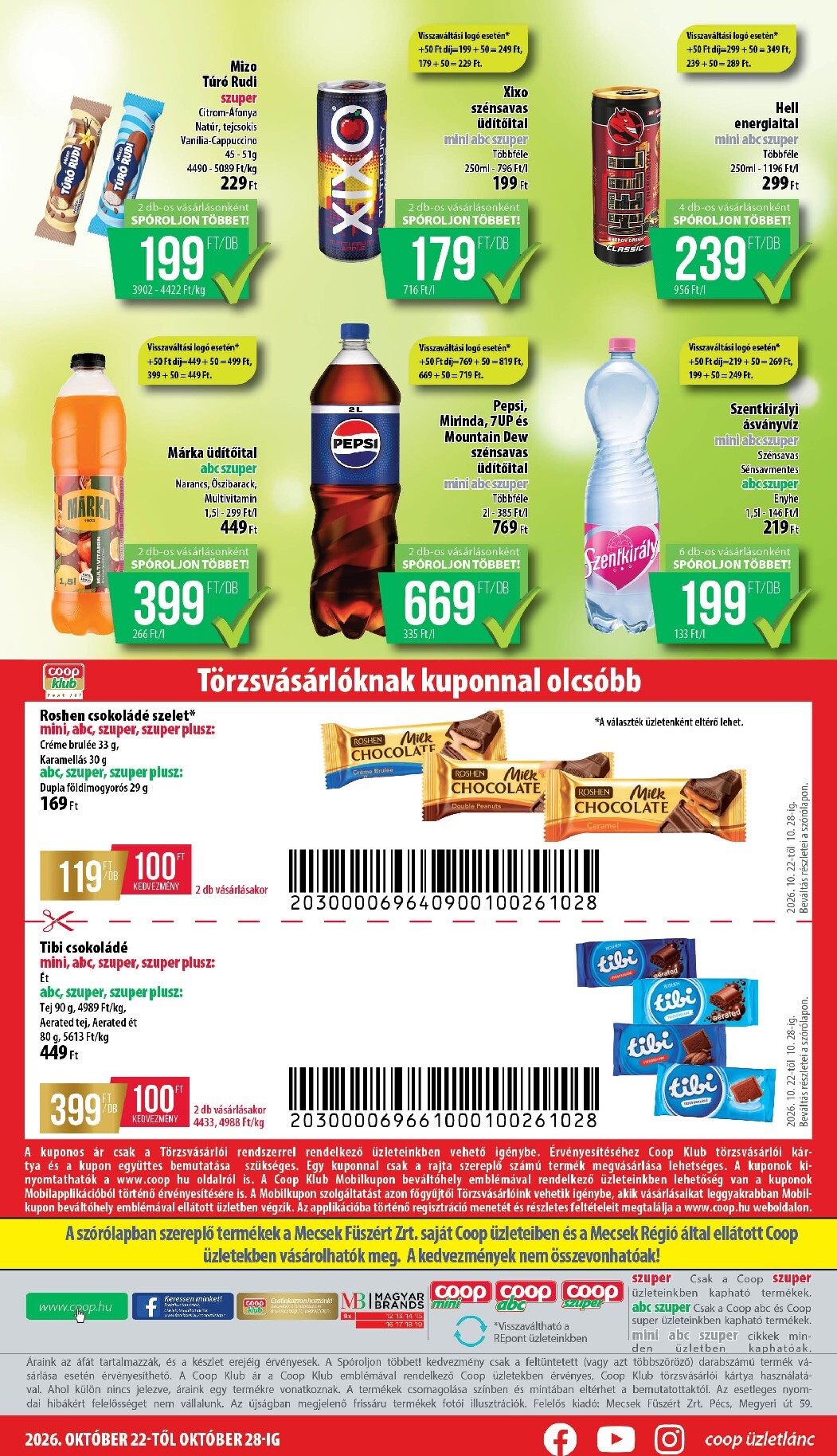 coop - A jövőbeli Coop - Mecsek akciós újság csütörtöktől 2026.10.22.-tól szerdától 2026.10.28.-ig érvényes. - page: 8