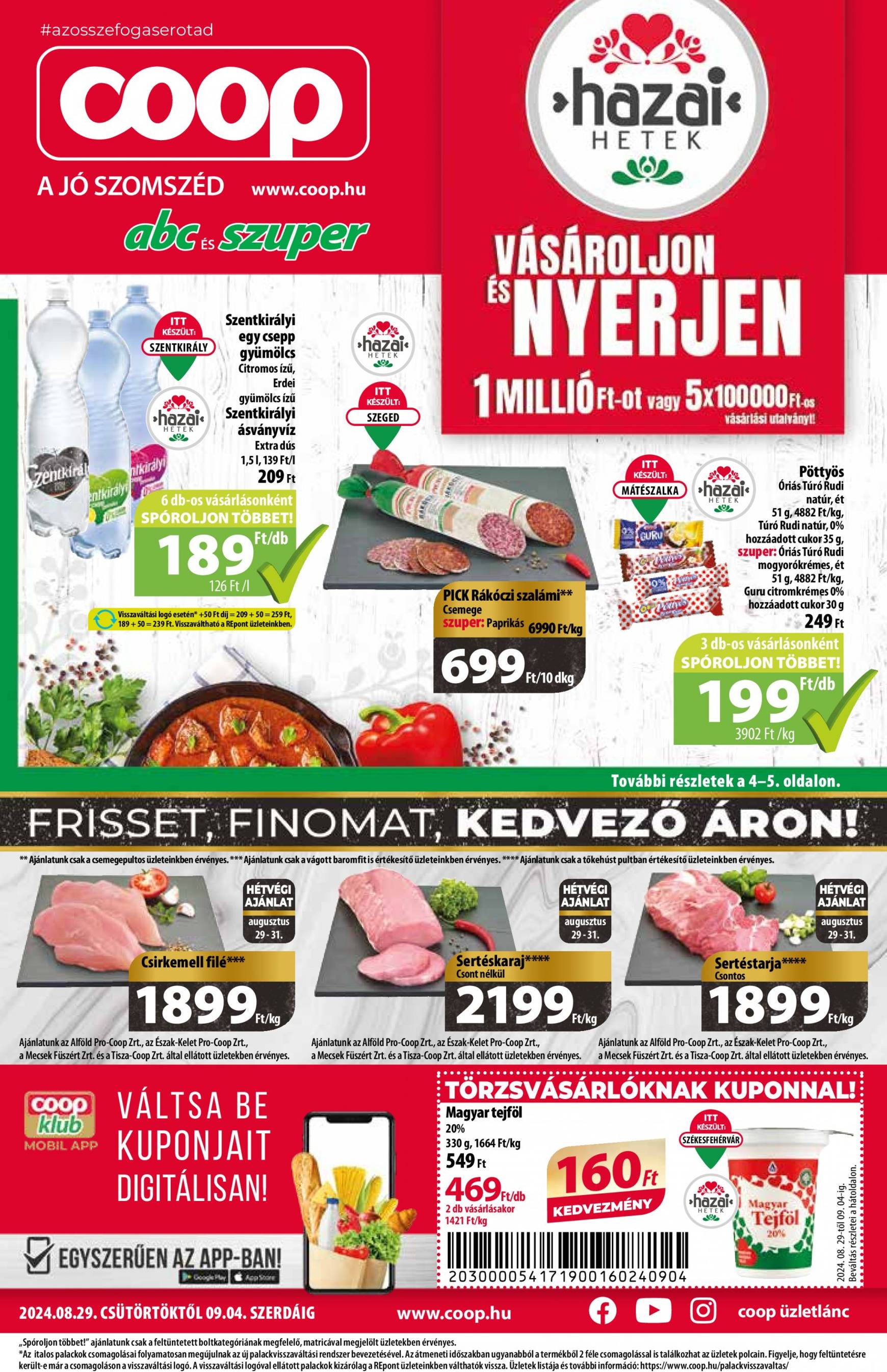 coop - Aktuális újság Coop - Abc-Szuper 08.29. - 09.04.