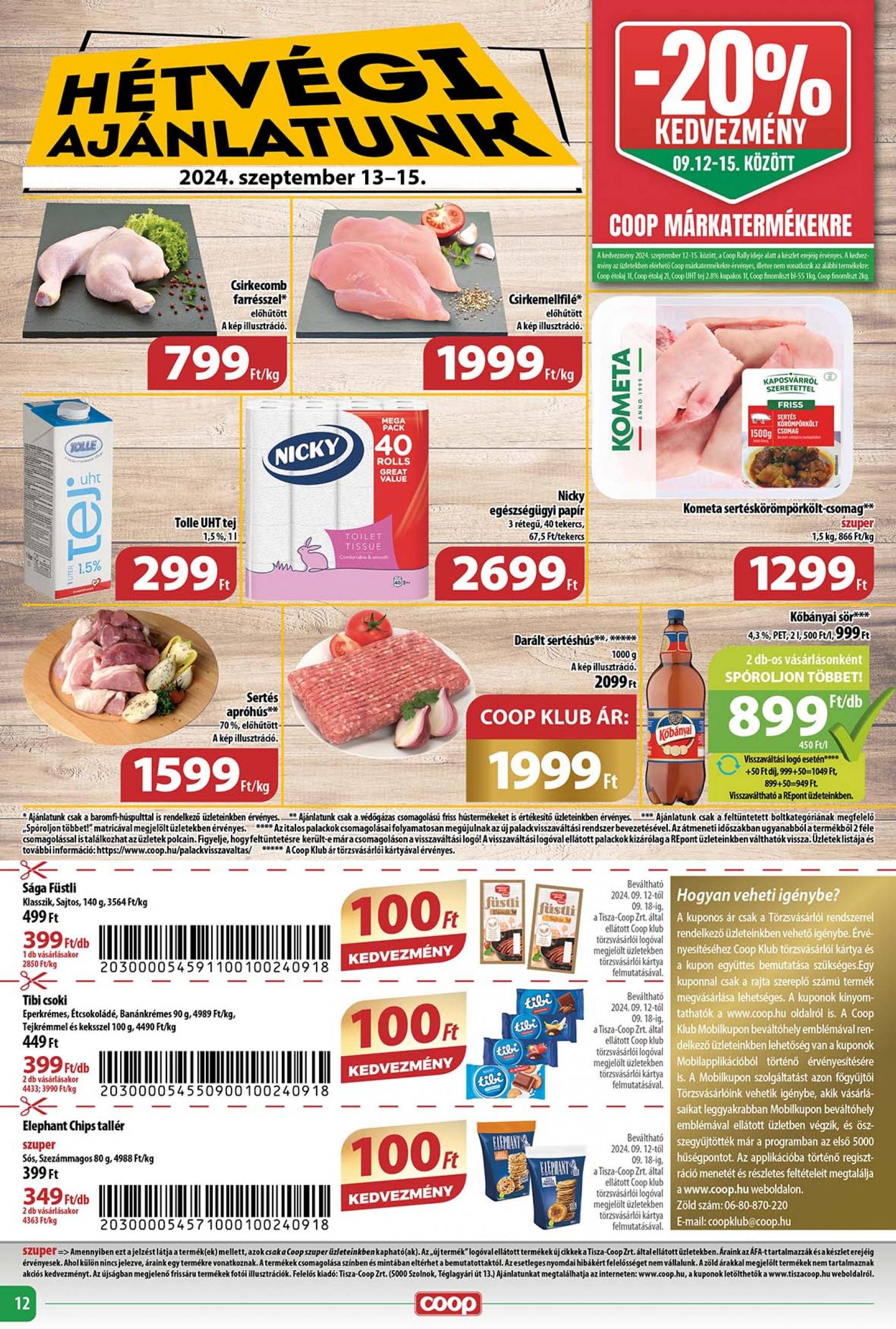 coop - Aktuális újság Coop - Tisza - Abc-Szuper 09.12. - 09.18. - page: 12