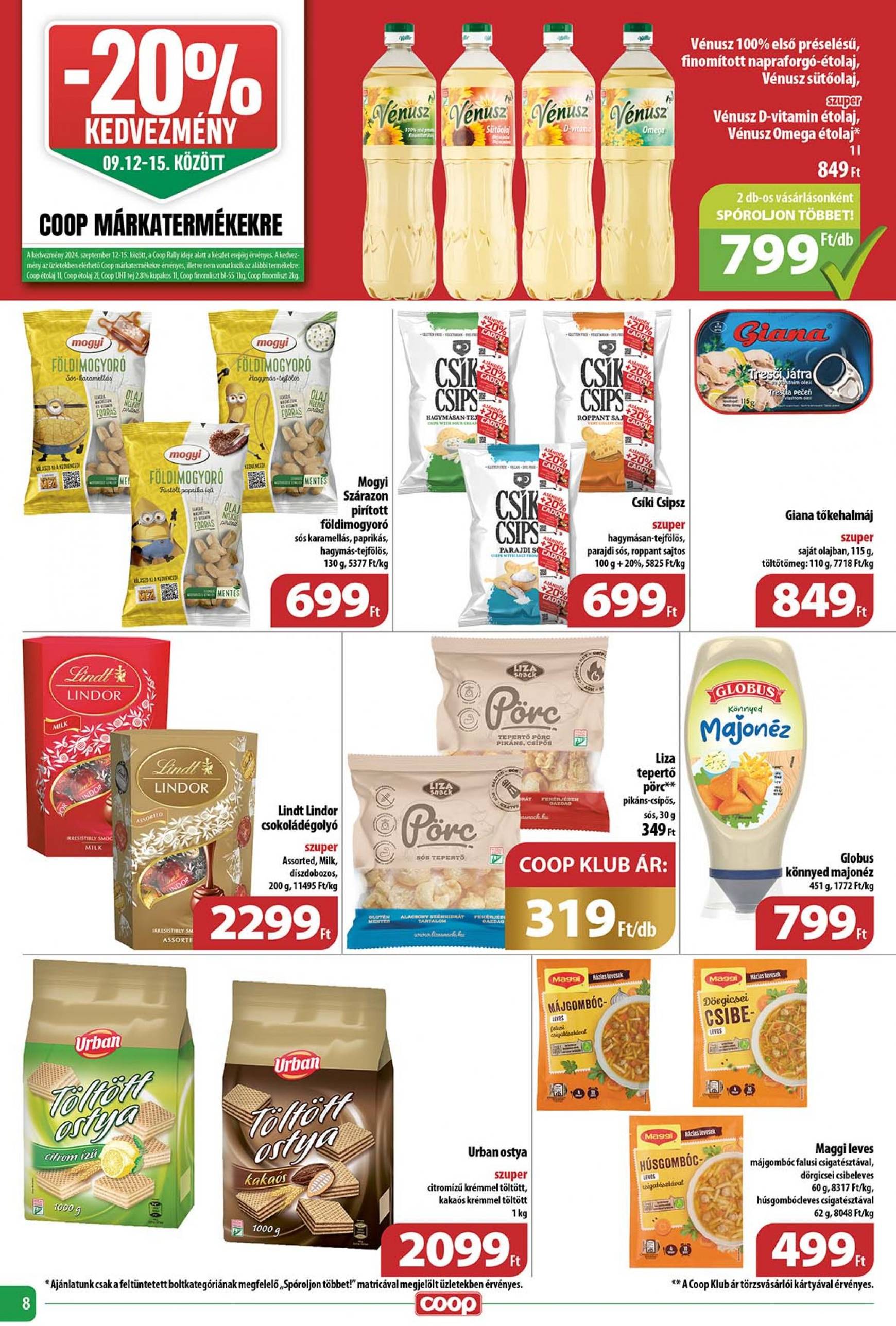 coop - Aktuális újság Coop - Tisza - Abc-Szuper 09.12. - 09.18. - page: 8