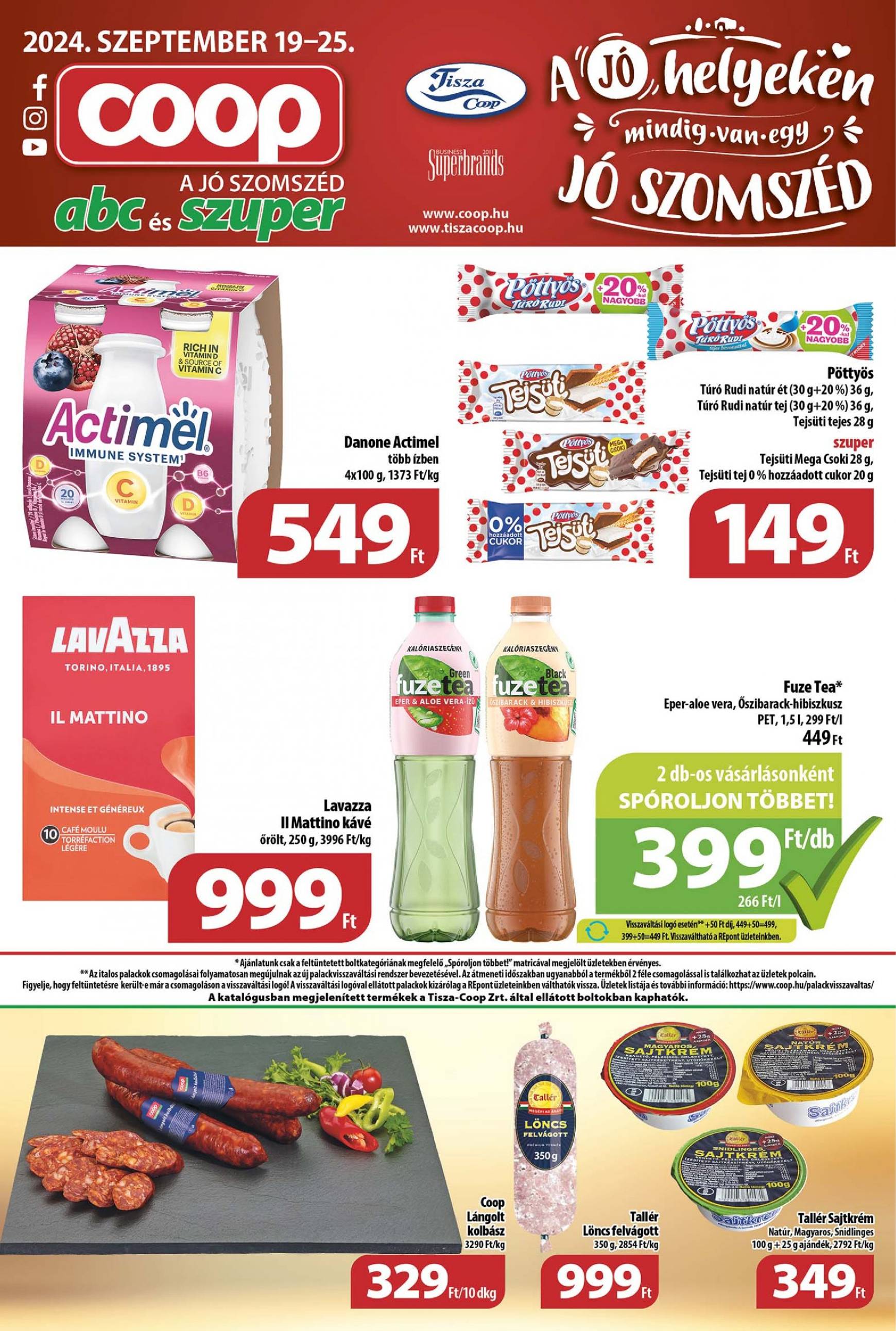 coop - Aktuális újság Coop - Tisza - Abc-Szuper 09.19. - 09.25.