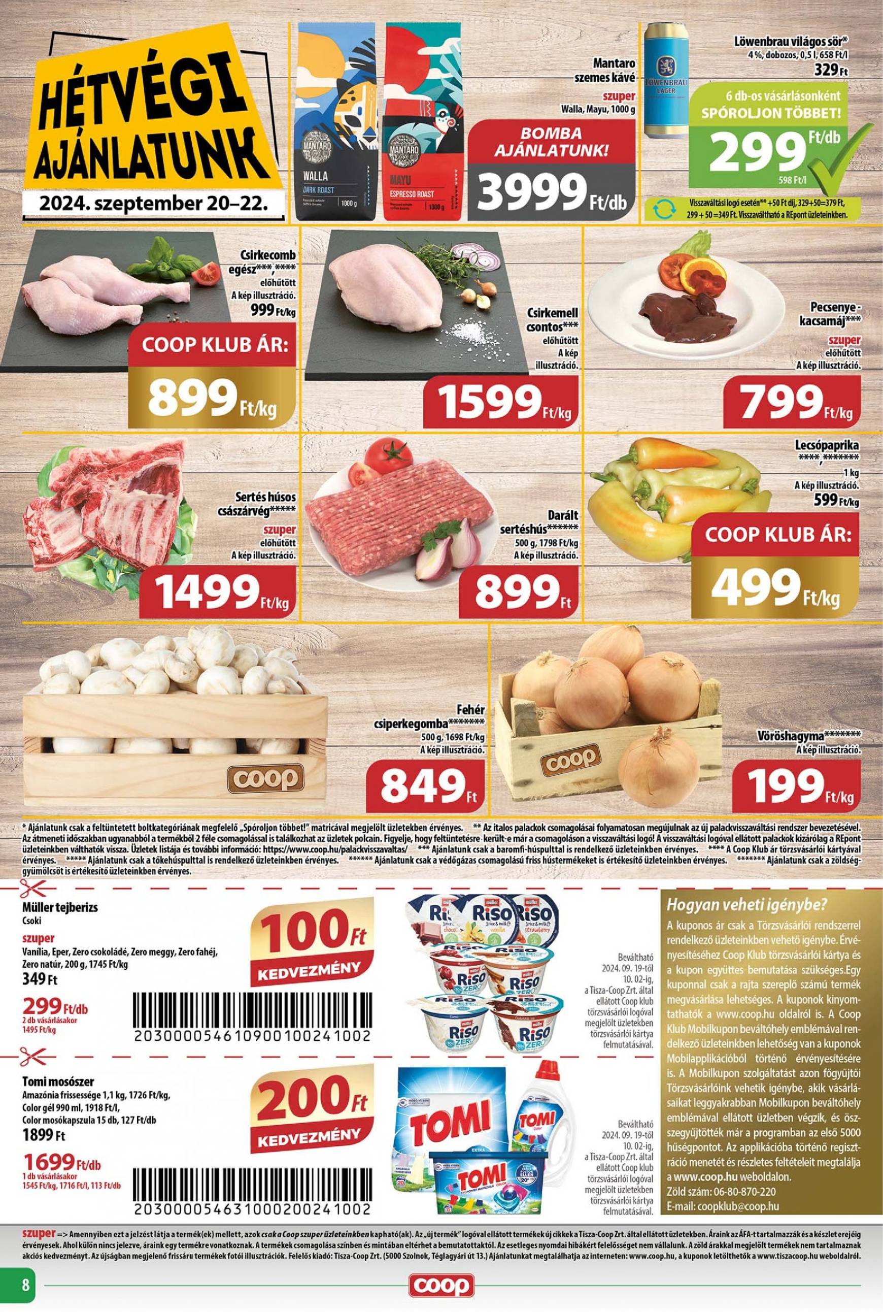 coop - Aktuális újság Coop - Tisza - Abc-Szuper 09.19. - 09.25. - page: 8